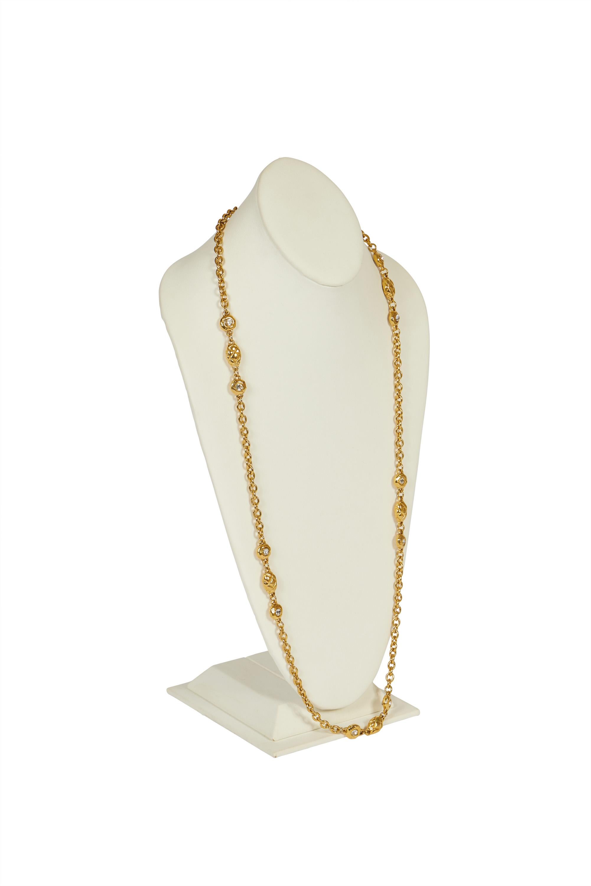 Women's 1970's Chanel Long Crystal Satutoir Necklace