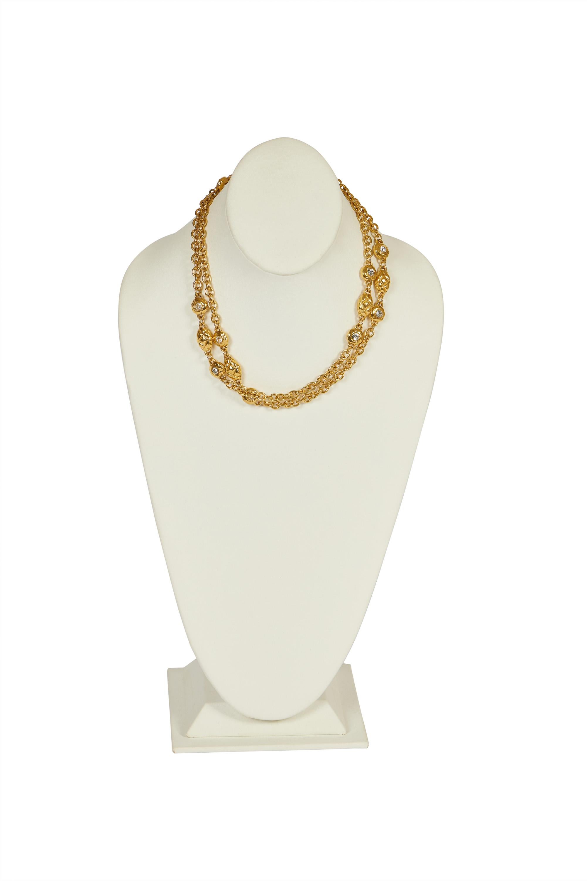 1970's Chanel Long Crystal Satutoir Necklace 1