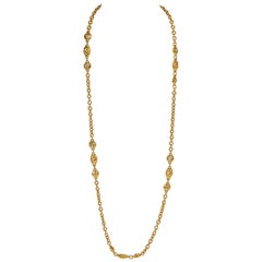 1970's Chanel Long Crystal Satutoir Necklace
