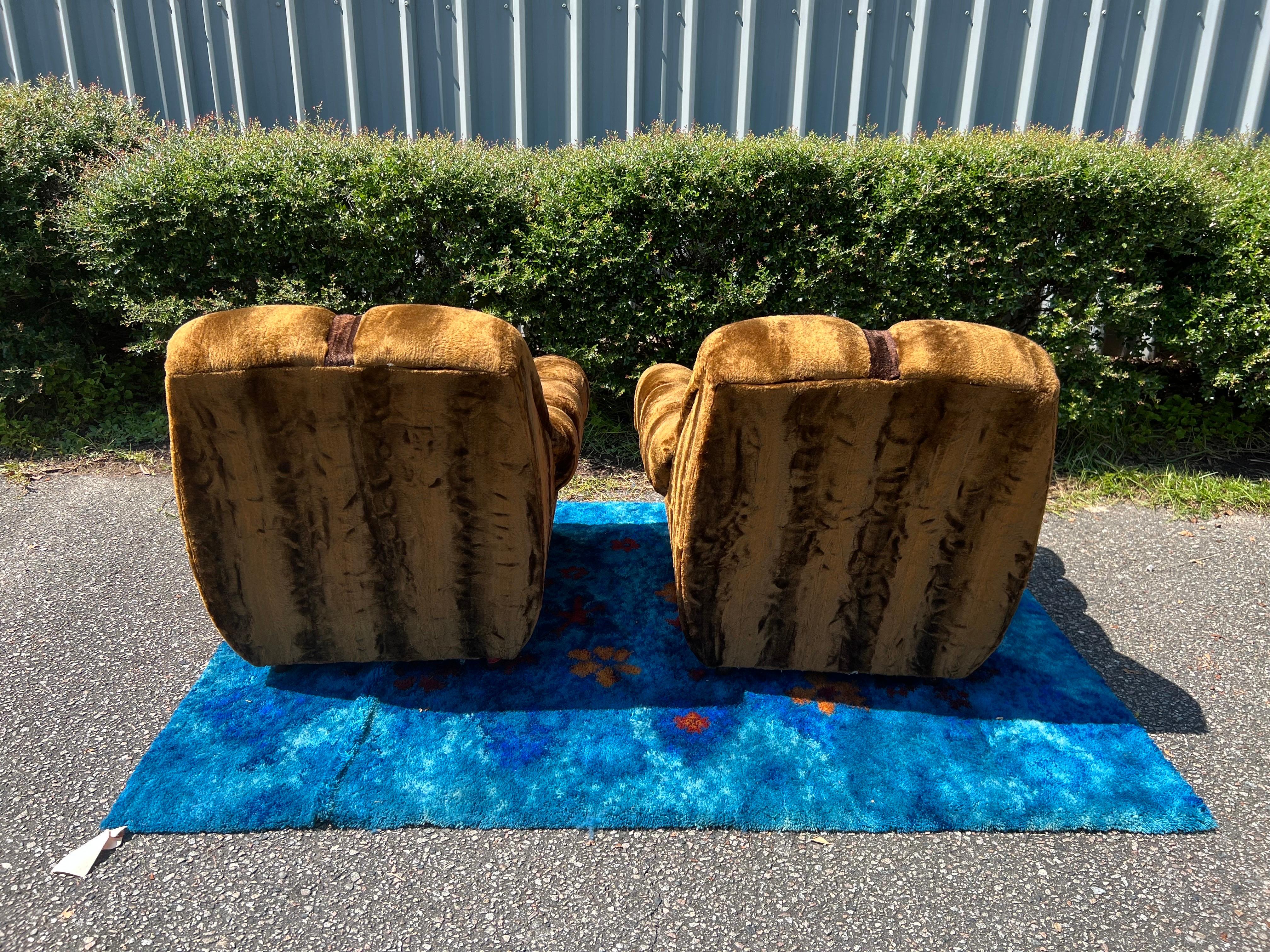 1970s Channeled Arm Chairs - a Pair For Sale 5