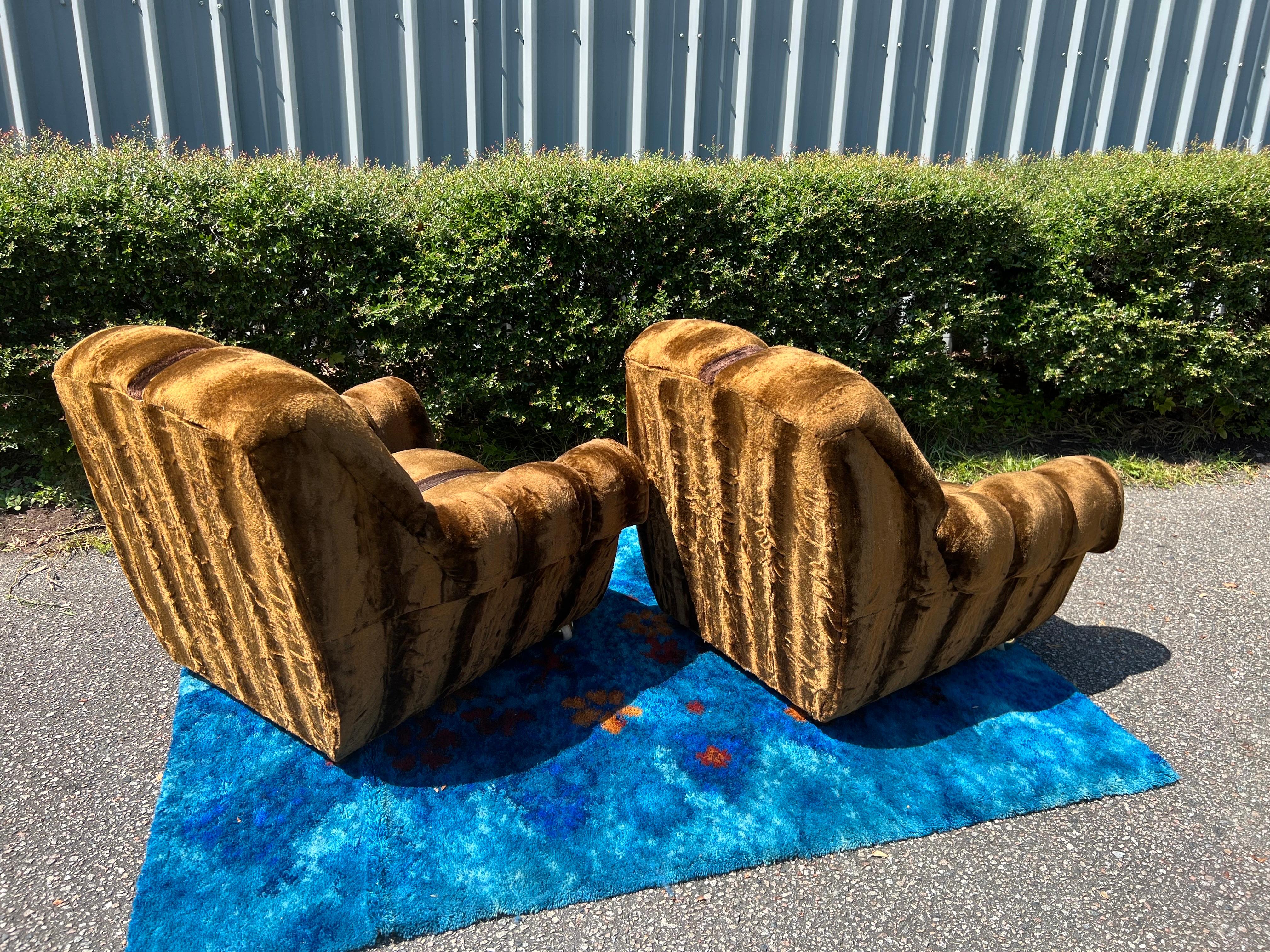 1970s Channeled Arm Chairs - a Pair For Sale 6