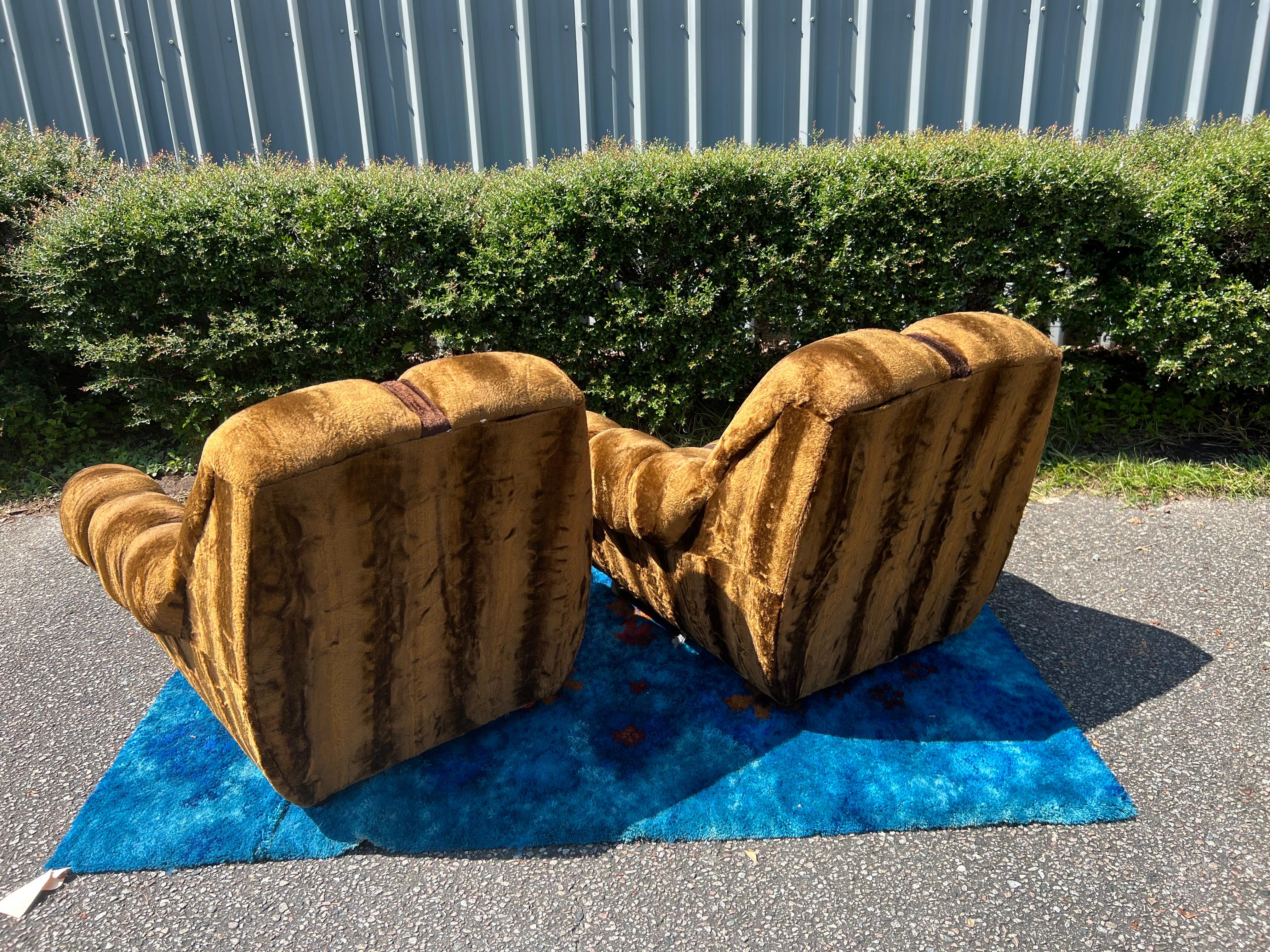 1970s Channeled Arm Chairs - a Pair For Sale 7