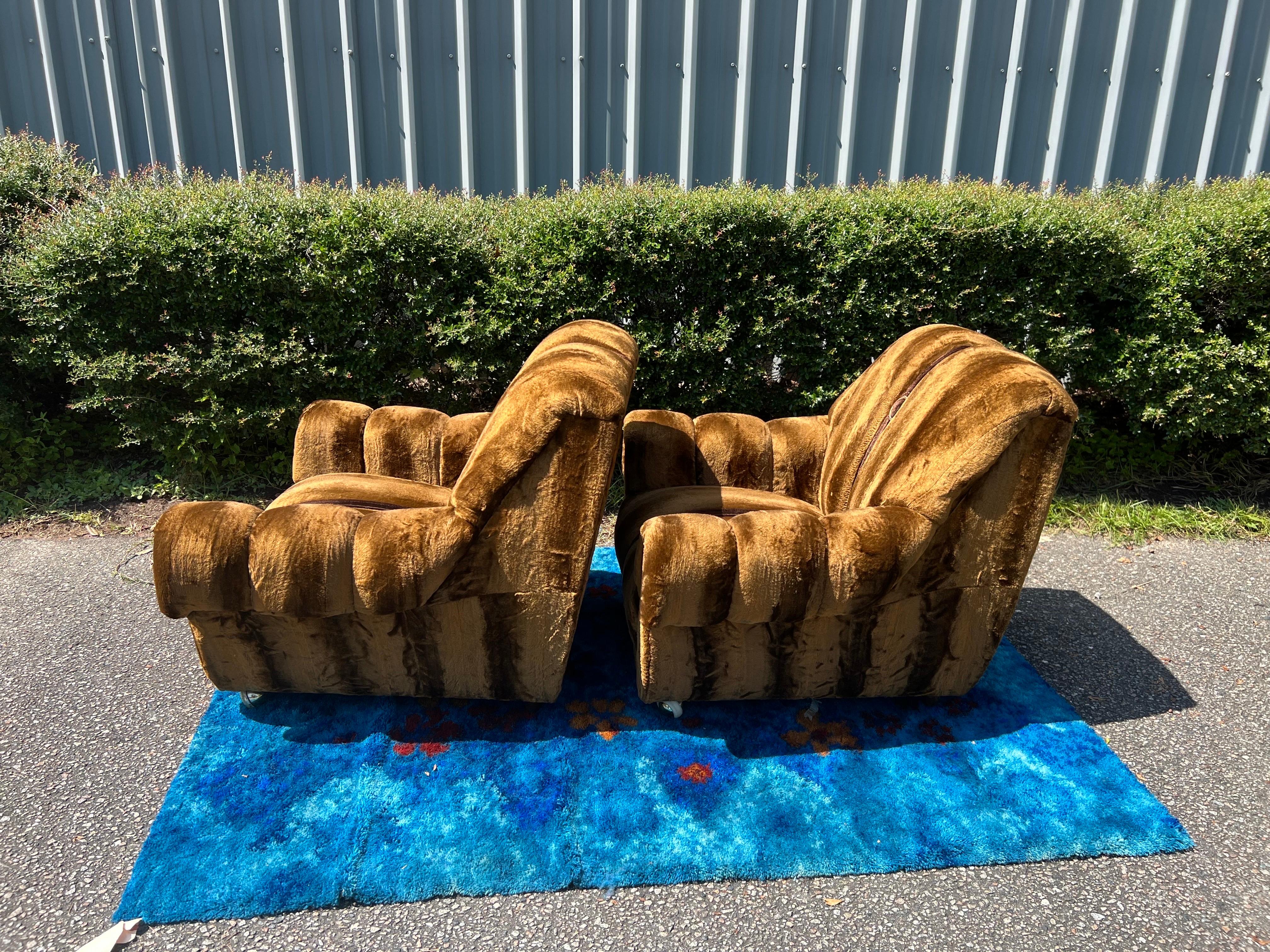 1970s Channeled Arm Chairs - a Pair For Sale 9