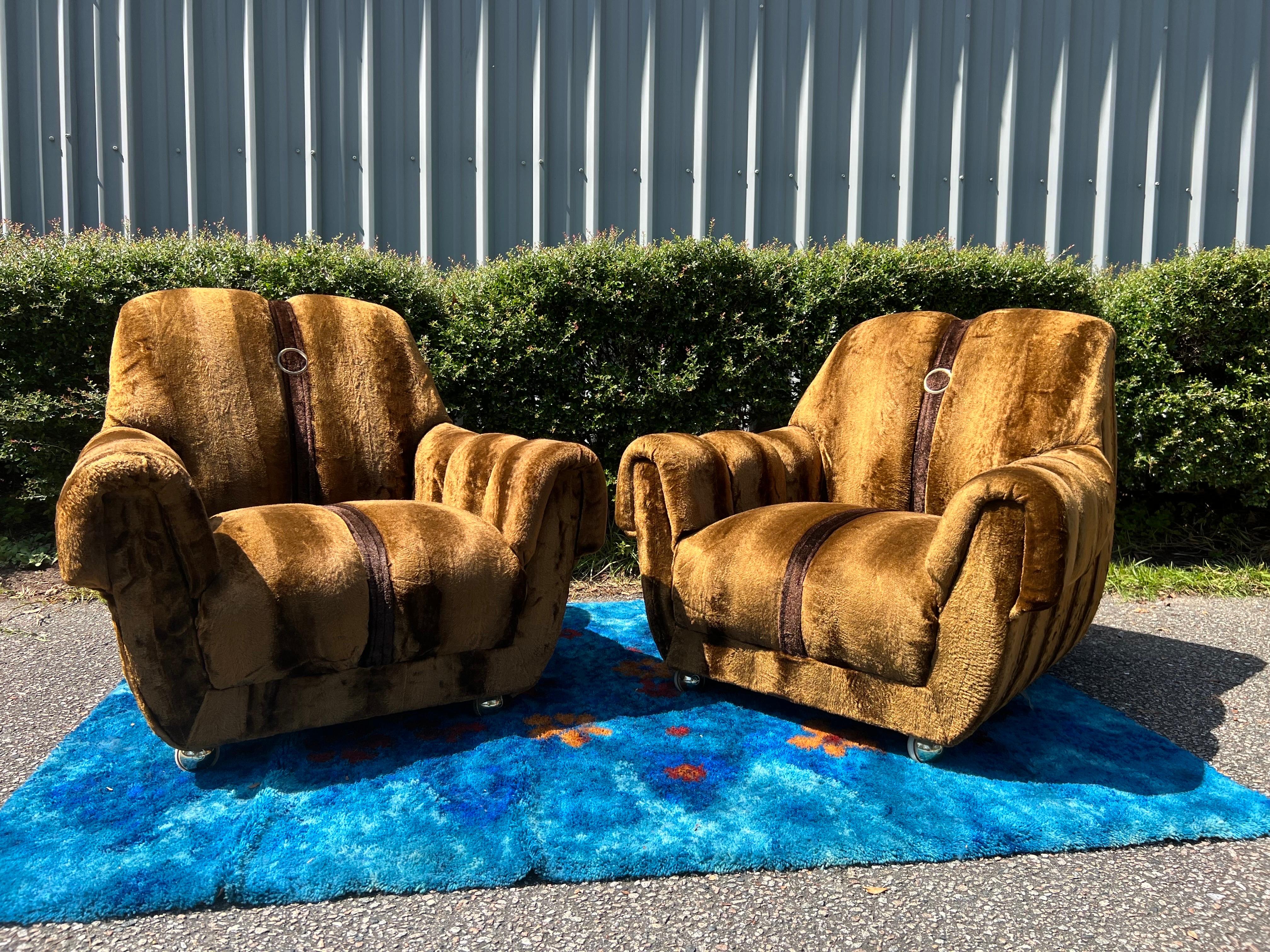 1970s Channeled Arm Chairs - a Pair For Sale 11