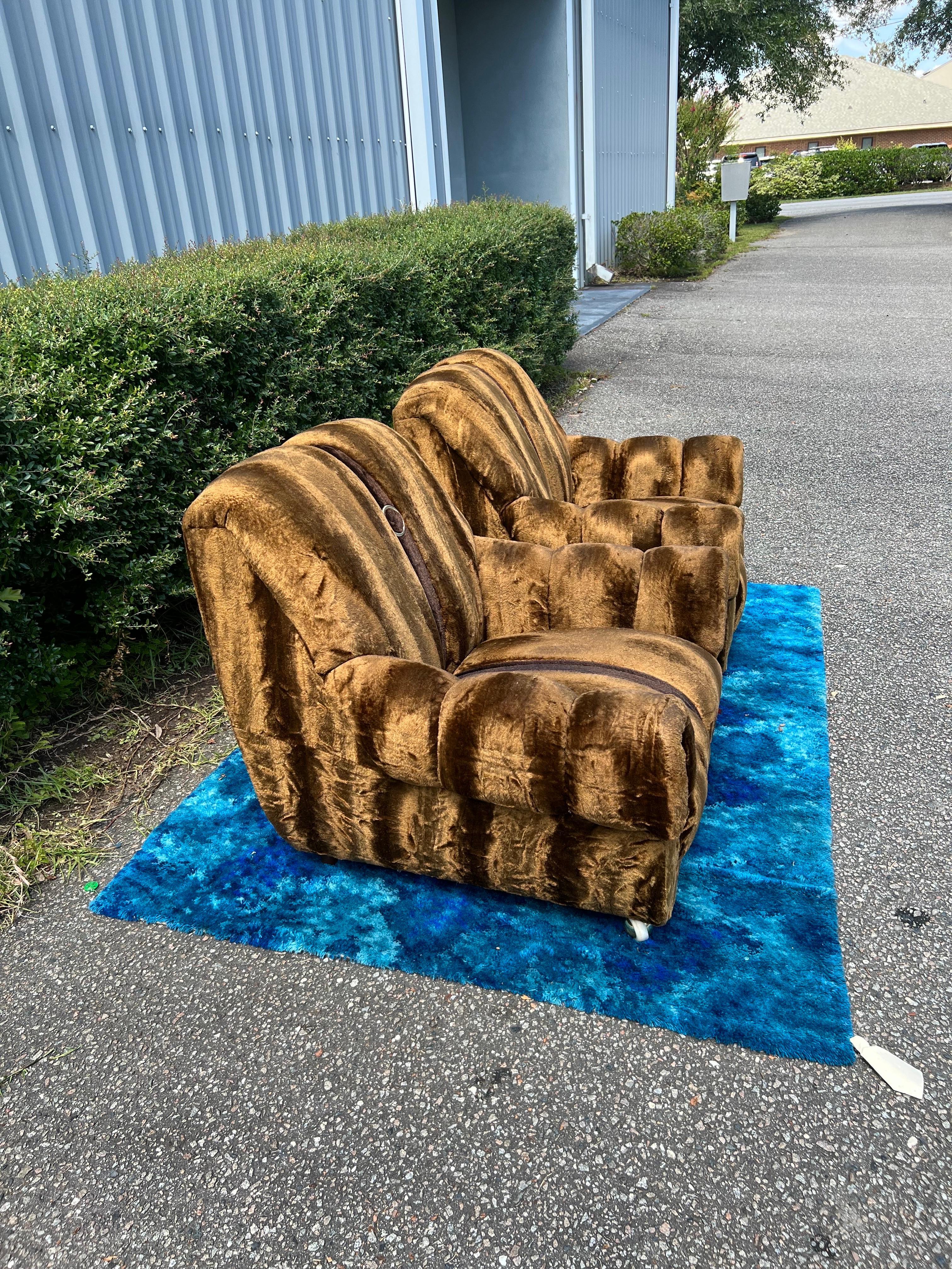 1970s Channeled Arm Chairs - a Pair In Good Condition For Sale In Charleston, SC