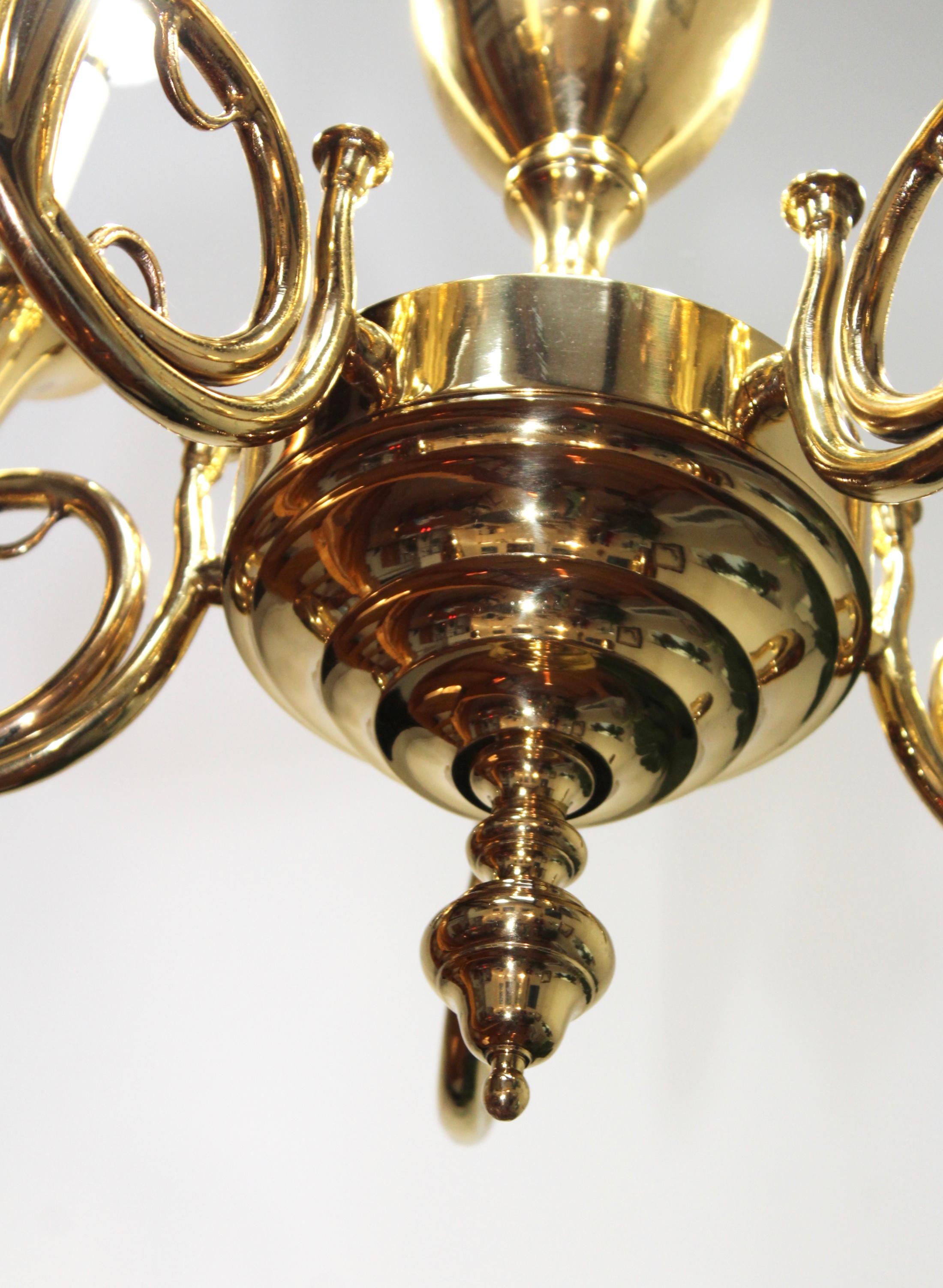 1970s Chapman Brass Chandelier In Good Condition In New York, NY