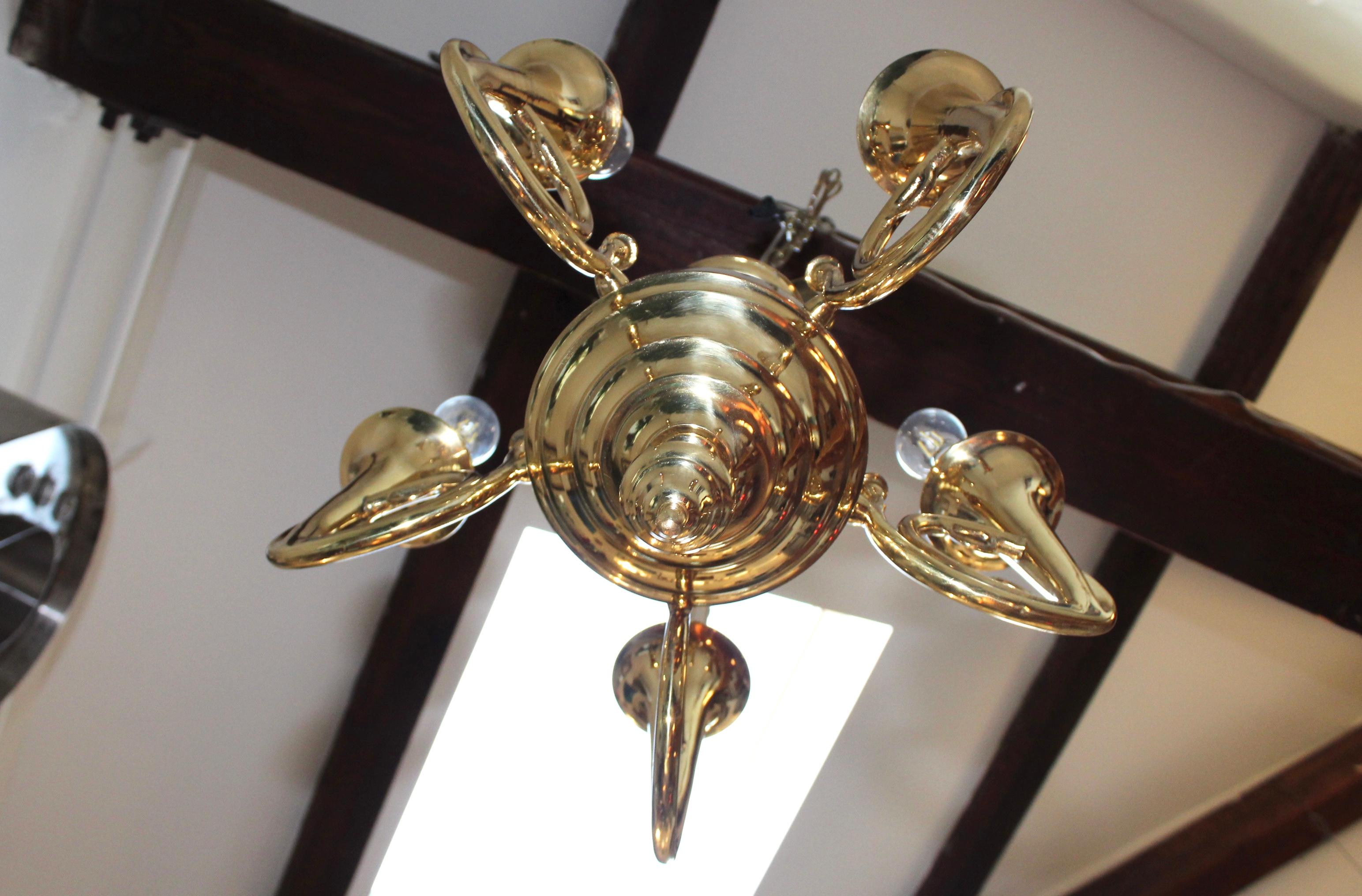 1970s Chapman Brass Chandelier 1