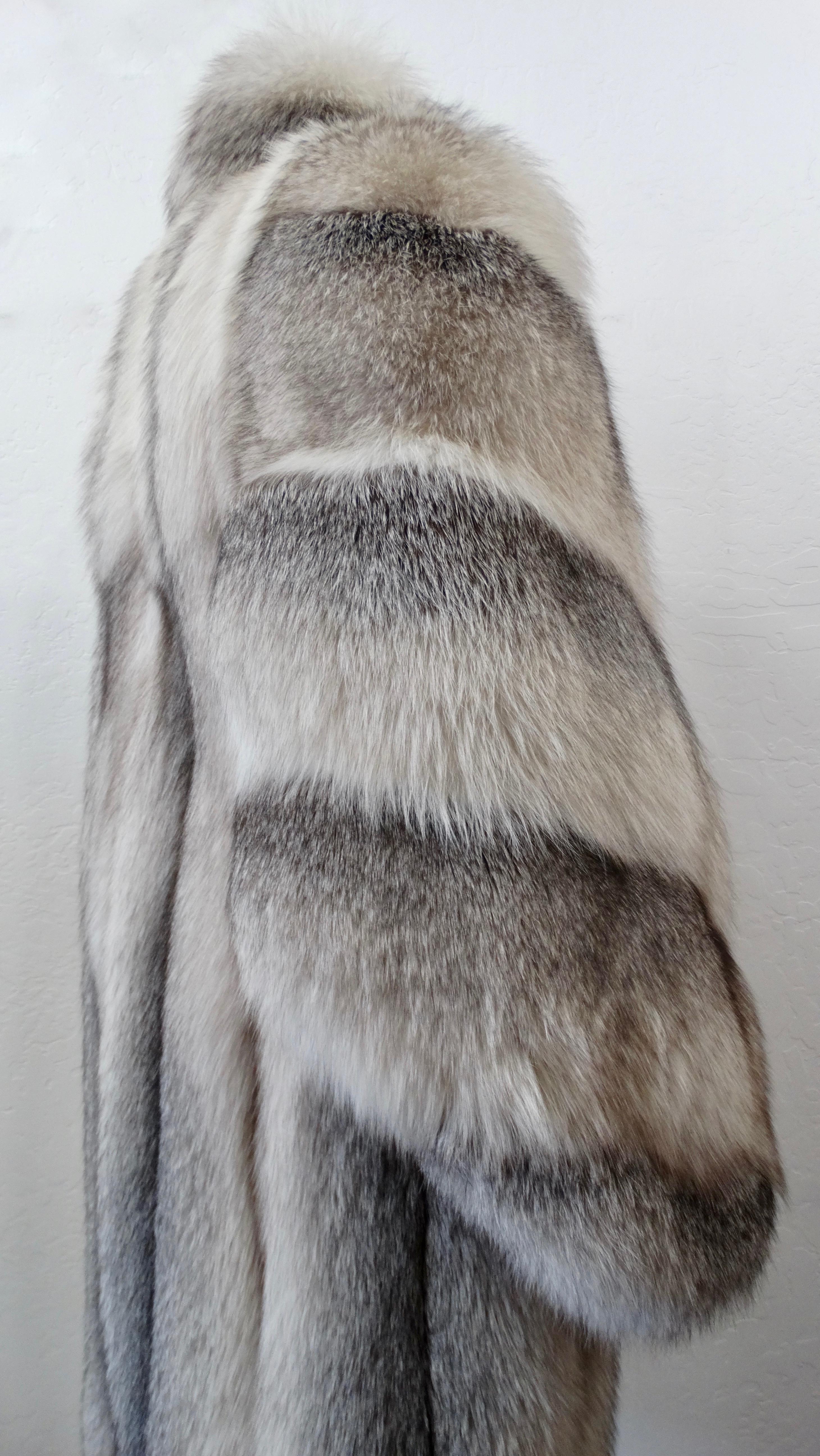 Charles Calfun 1970s Grey Fox Fur Coat 5