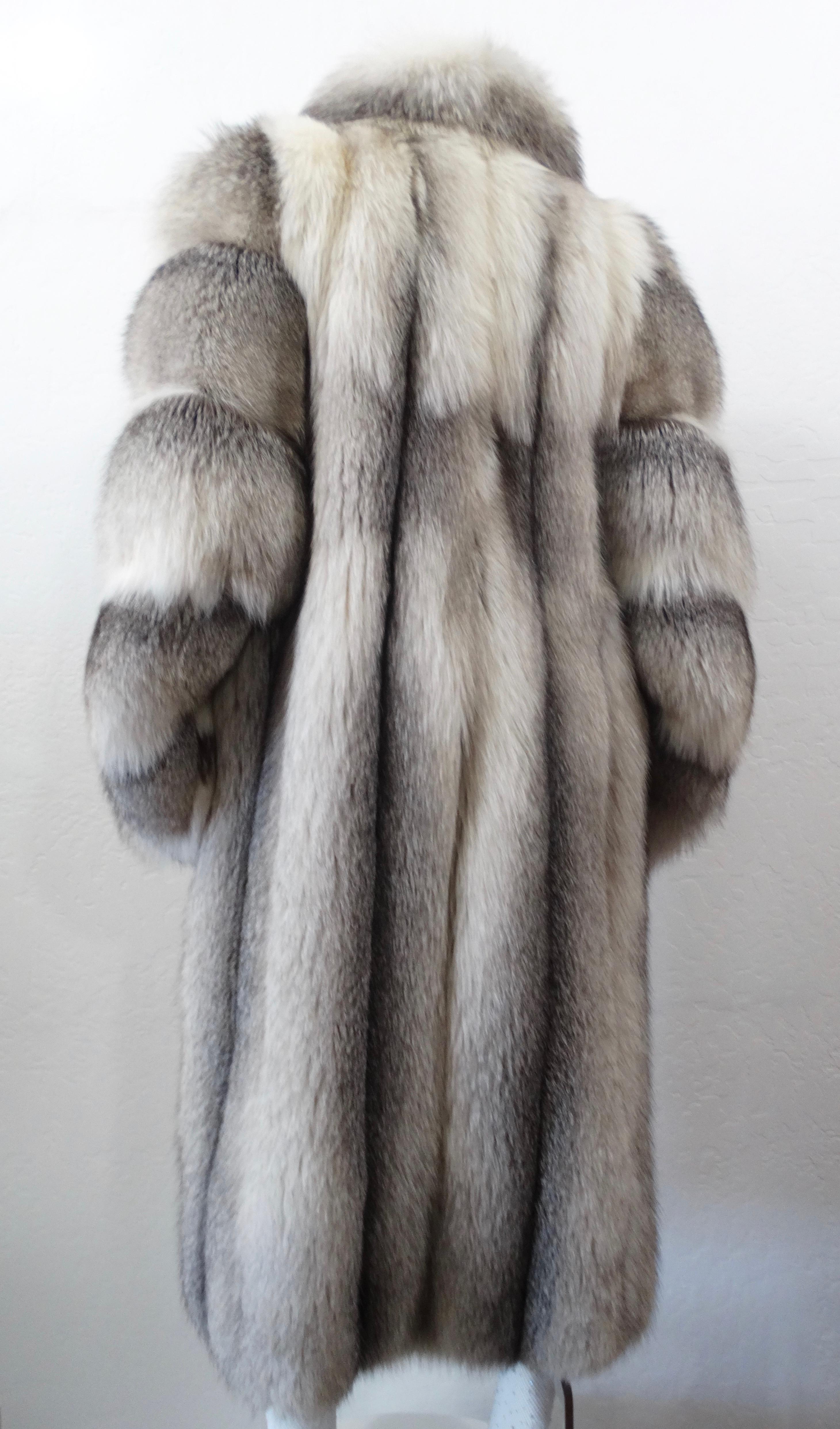 gray fox fur coat
