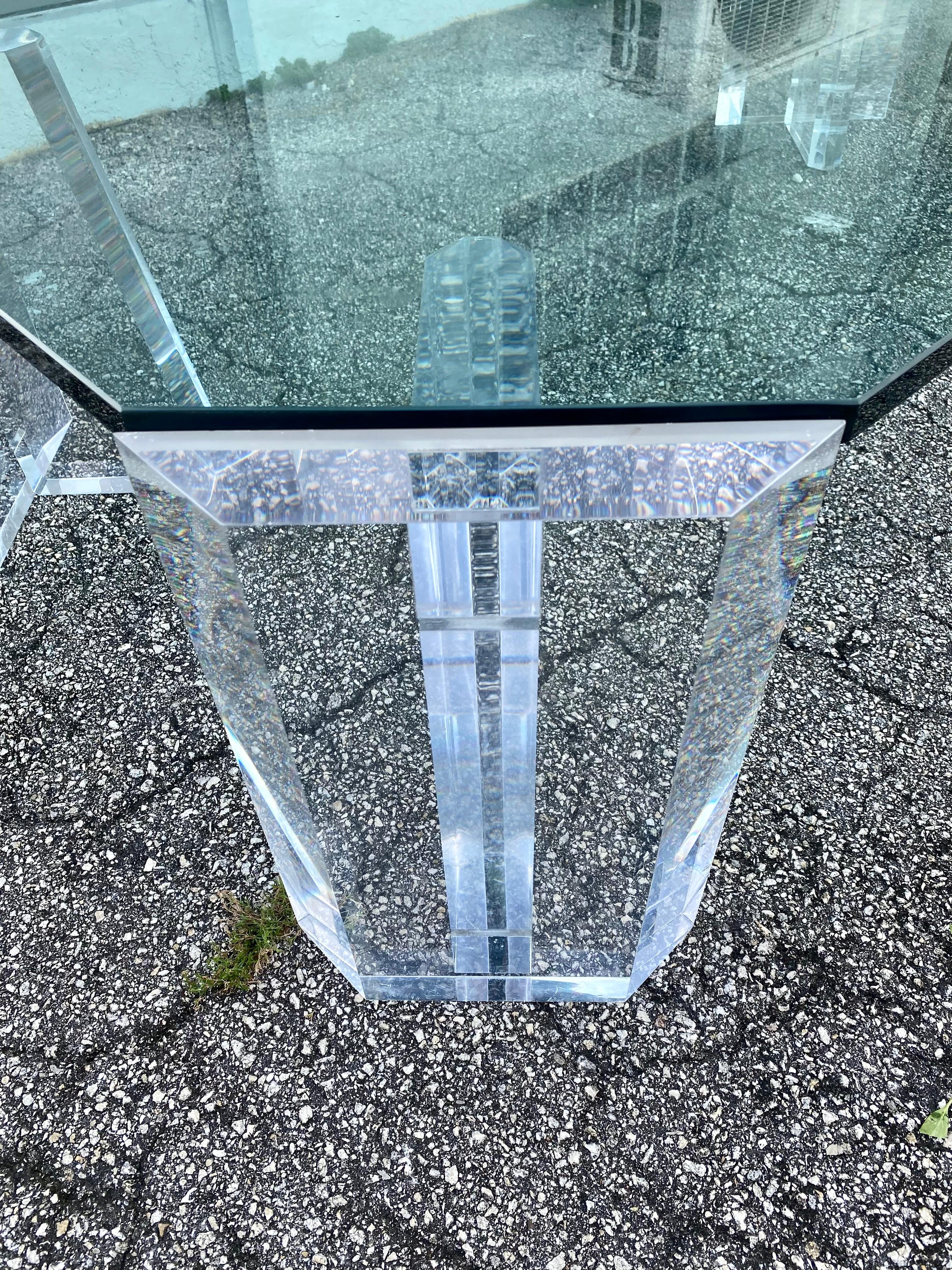 1970s Charles Hollis Lucite Glass Coffee Table For Sale 2