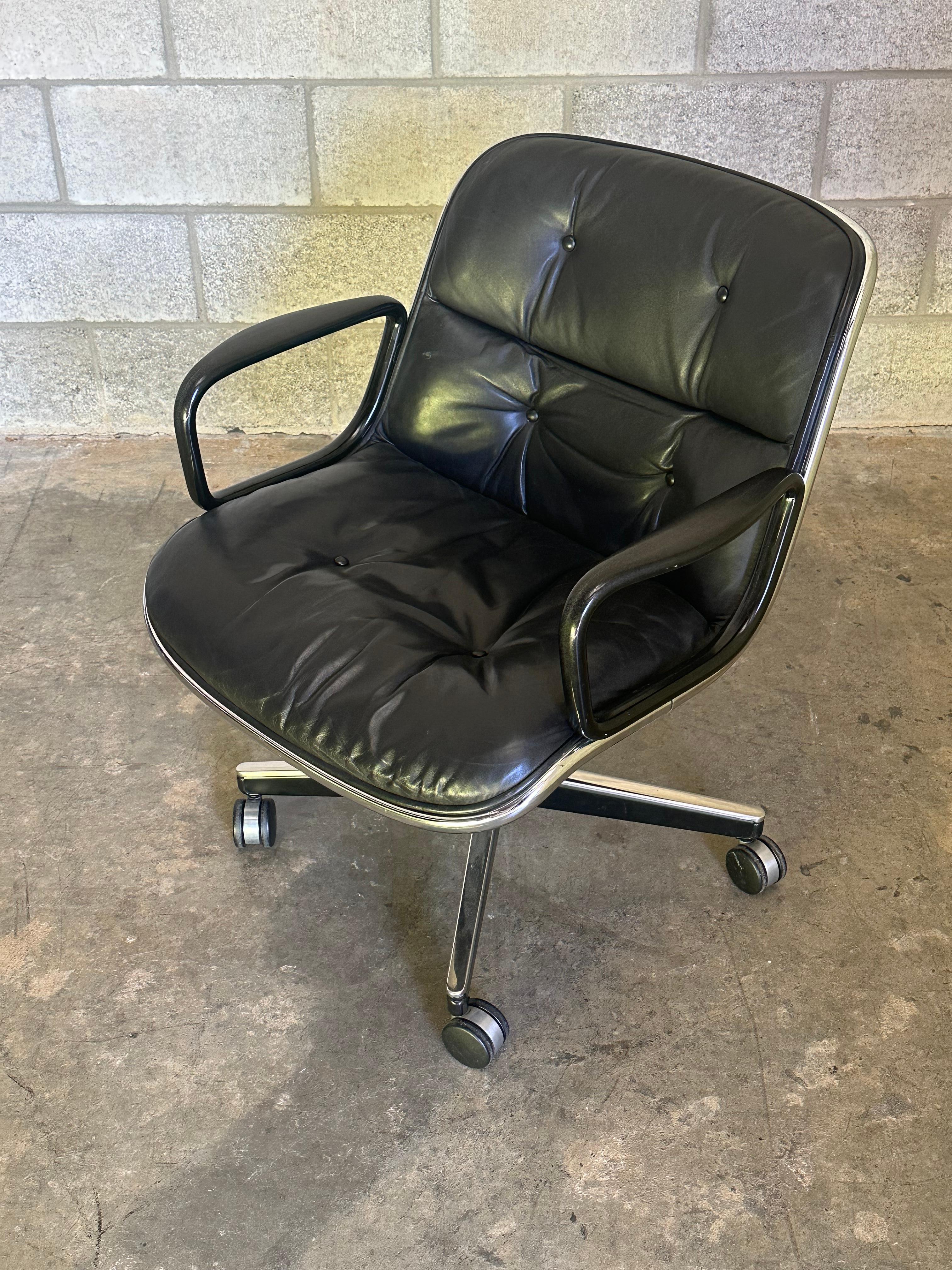 1970s Charles Pollock for Knoll Office Desk Chair In Good Condition For Sale In St.Petersburg, FL