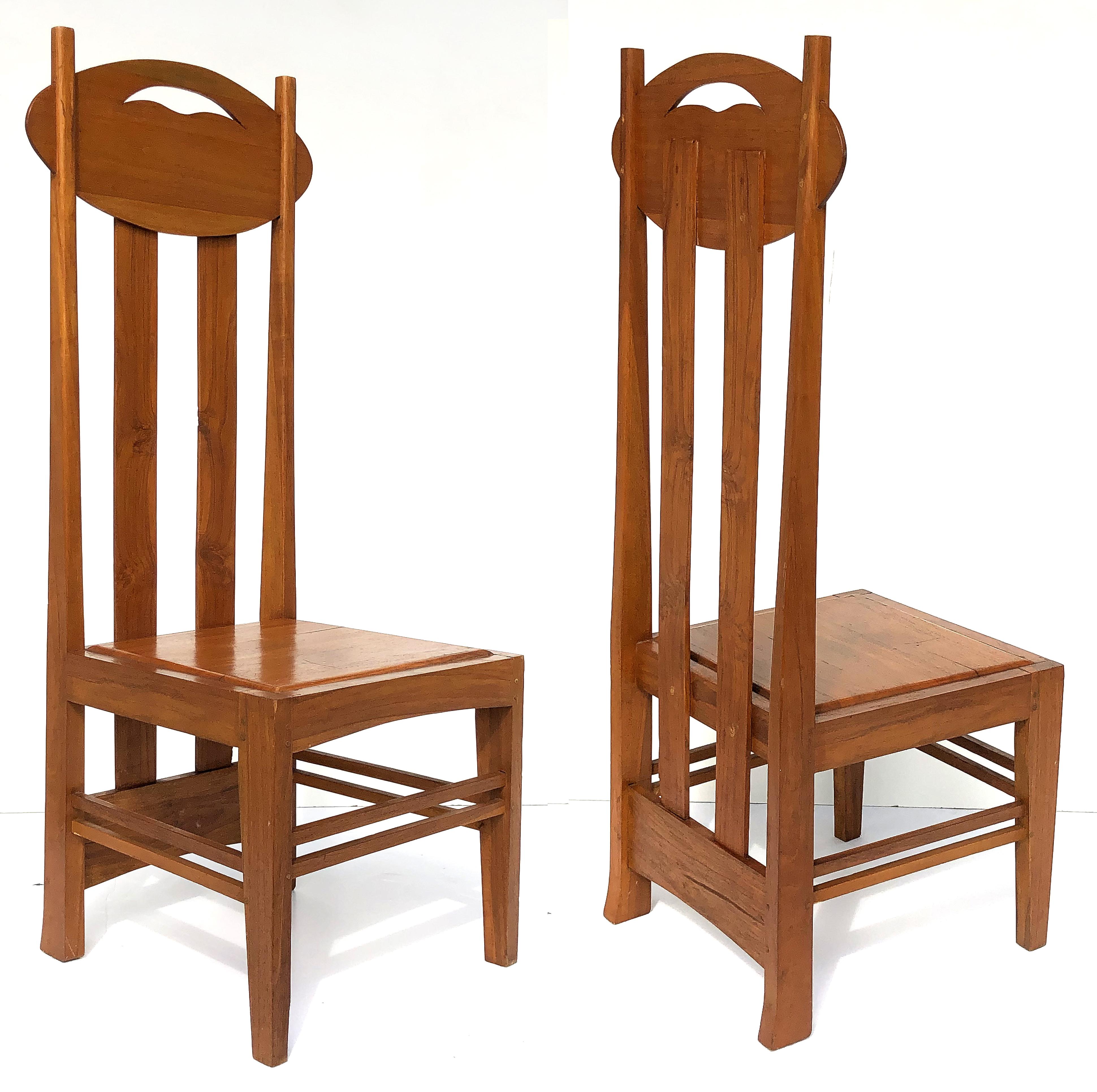 1970s Charles Rennie Mackintosh High-Back Chairs, Pair 2