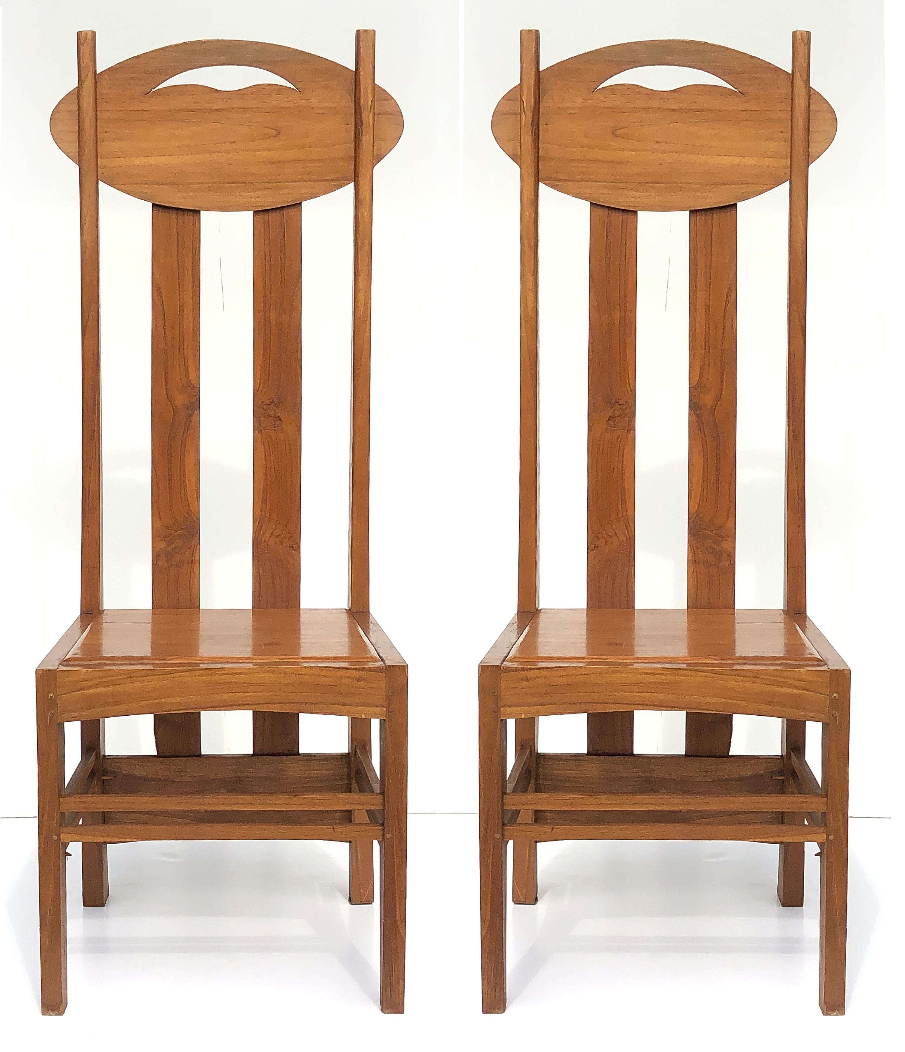 1970s Charles Rennie Mackintosh High-Back Chairs, Pair 1