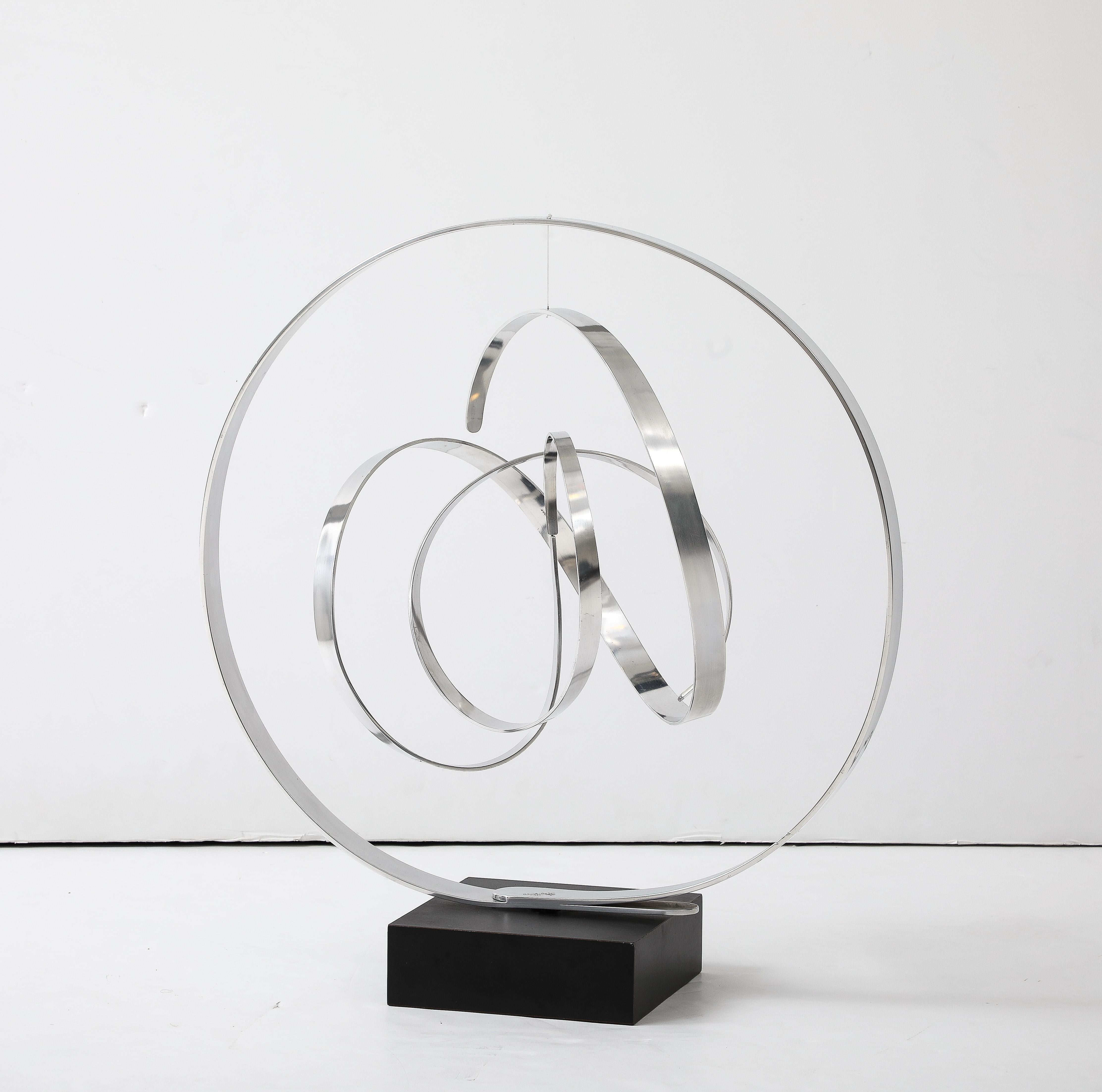 Aluminium Grande sculpture cinétique moderniste Charles Taylor des années 1970 en vente