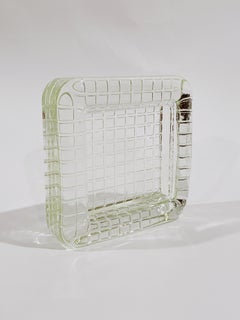 1970s Checkered Chunky Glass Catchall
