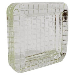 1970s Checkered Chunky Glass Catchall