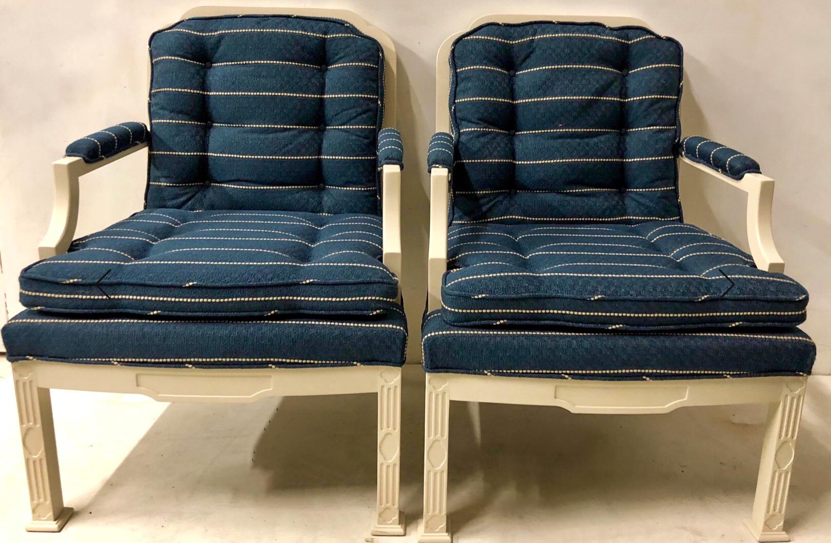 1970s Chinese Chippendale Style Chairs by Erwin Lambeth -A Pair In Good Condition For Sale In Kennesaw, GA