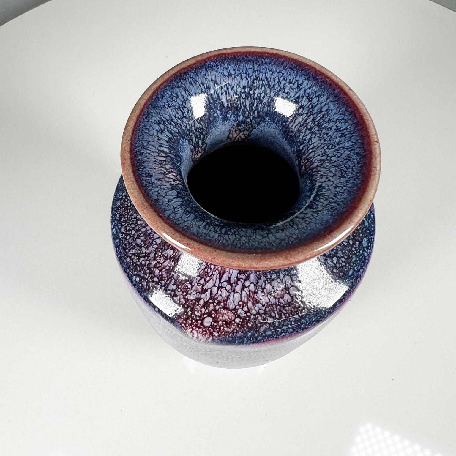 20th Century 1970s Chinese Fine Blue Porcelain Art Pottery Vase Rongchang Jun Kiln Studio
