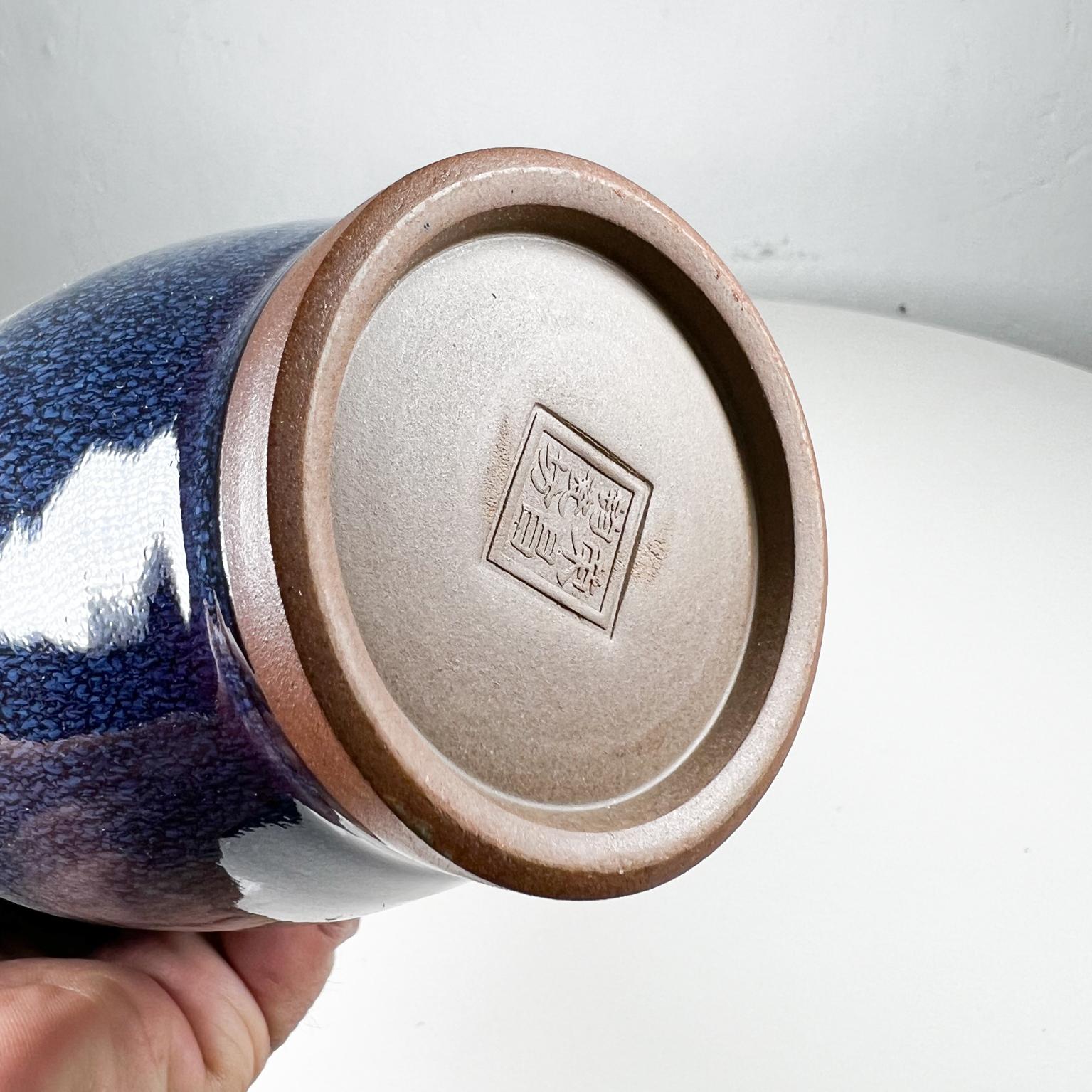 1970s Chinese Fine Blue Porcelain Art Pottery Vase Rongchang Jun Kiln Studio 2