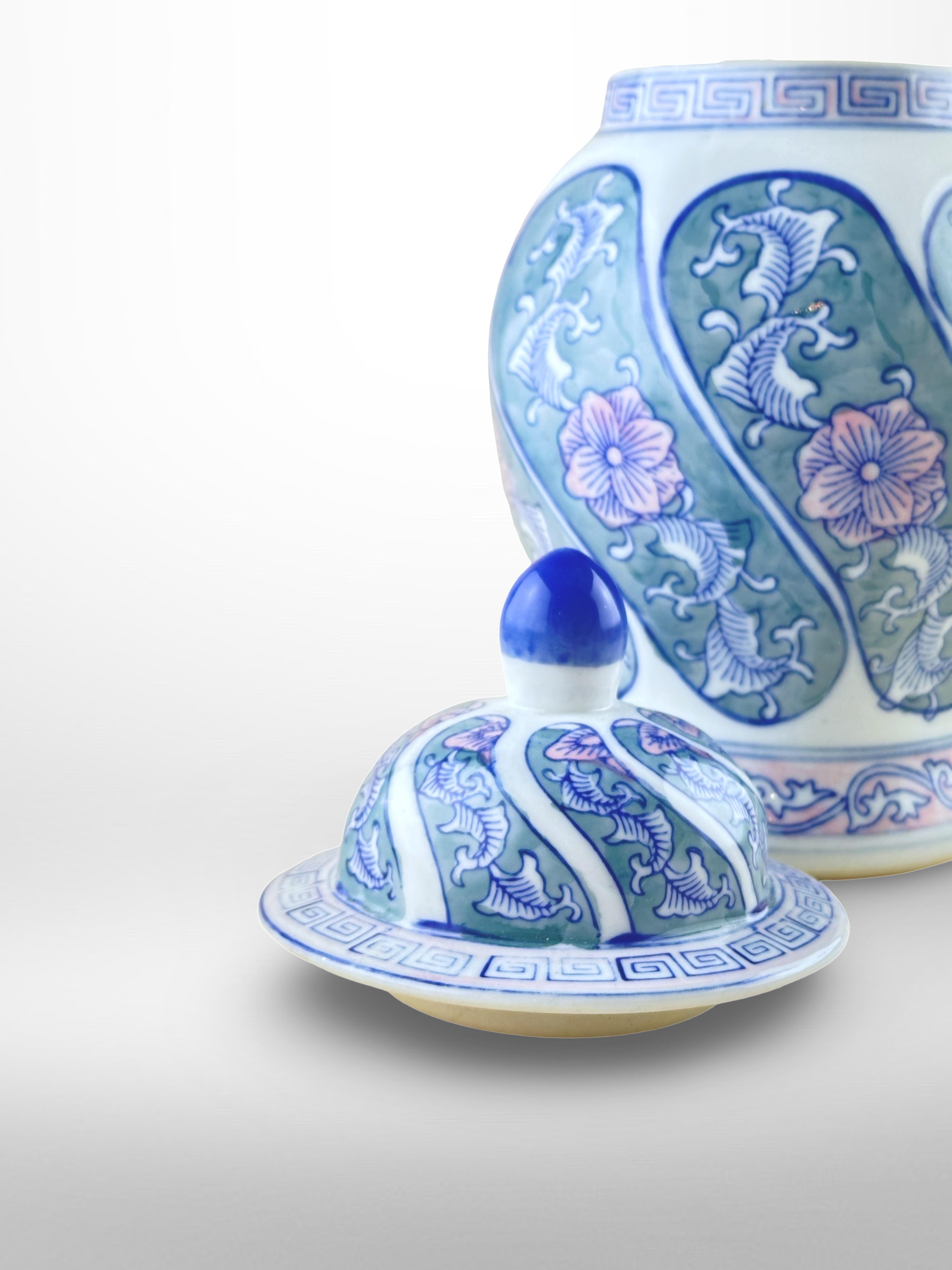 Chinesisches Famille Verte- Ingwerglas/Temple-Krug im Vintage-Stil, ca. 1970er Jahre im Zustand „Gut“ im Angebot in Glasgow, GB