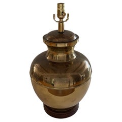1970s Chinoiserie Brass Ginger Jar Large Lamp