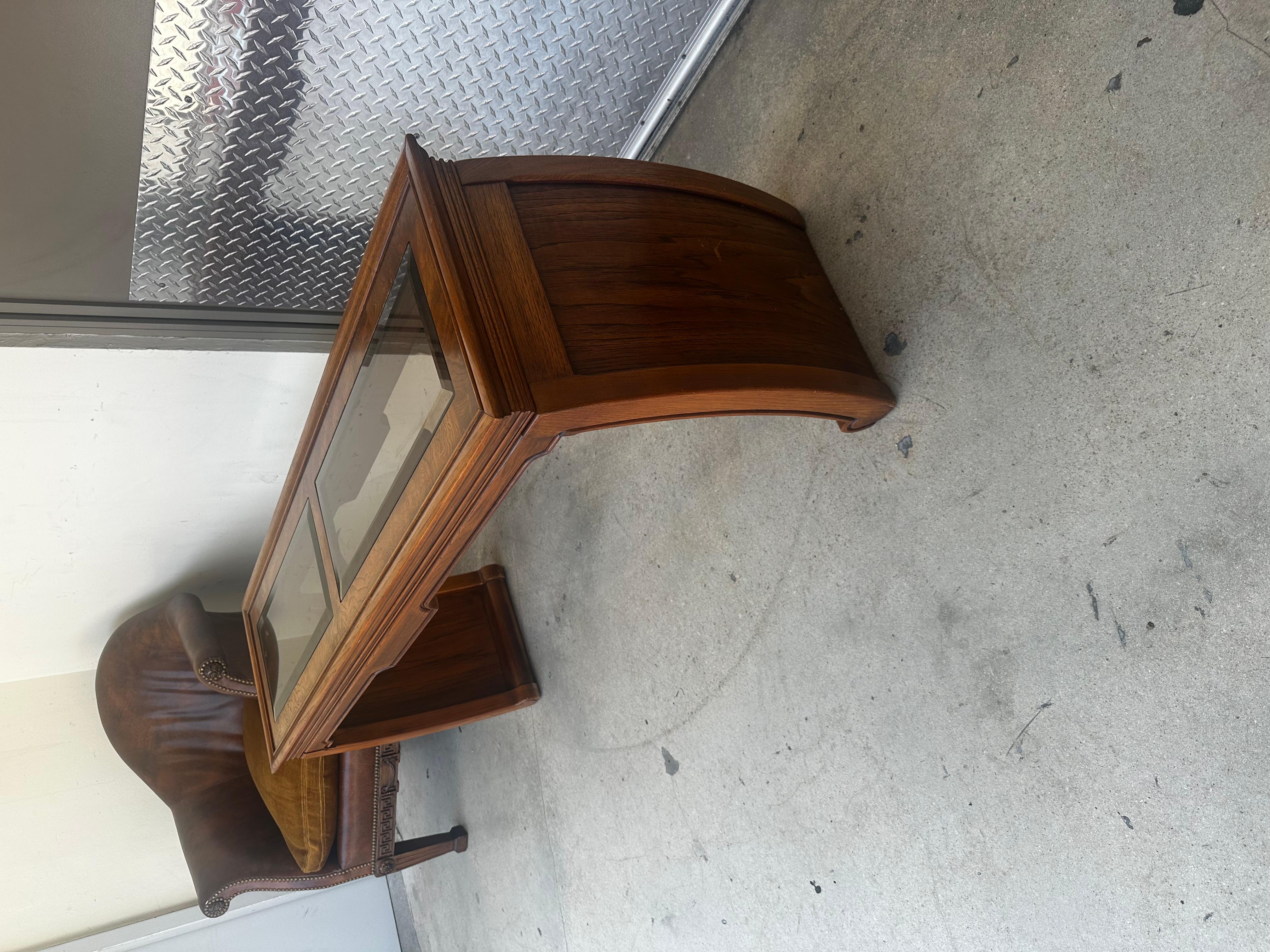 1970s Chinoiserie Scroll Ming Style Wood Glass Console Nesting Table Stools For Sale 7