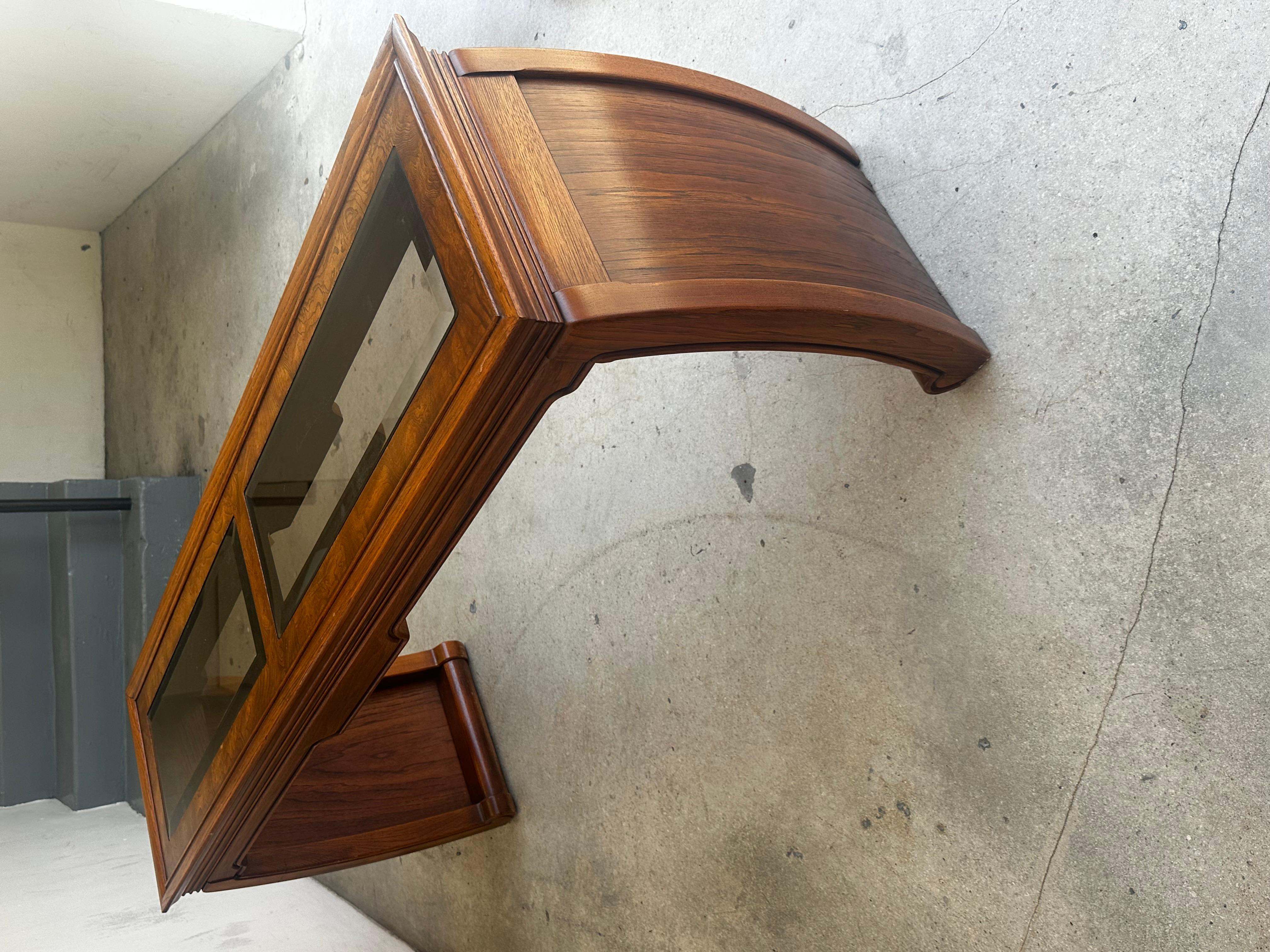 1970s Chinoiserie Scroll Ming Style Wood Glass Console Nesting Table Stools For Sale 2