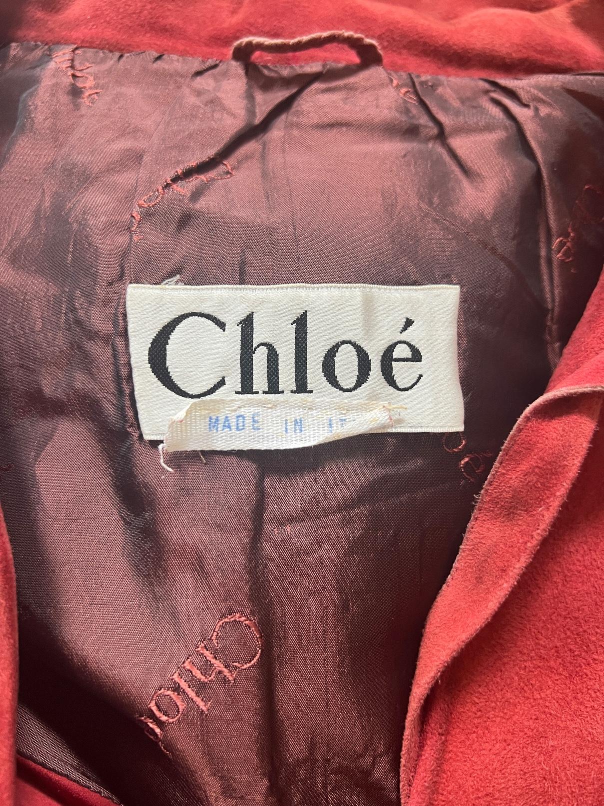 Women's 1970s Chloé by Karl Lagerfeld Terracotta Suede Tunic Dress For Sale