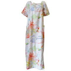 Vintage 1970s Christian Dior Abstract Floral Lounge Dress