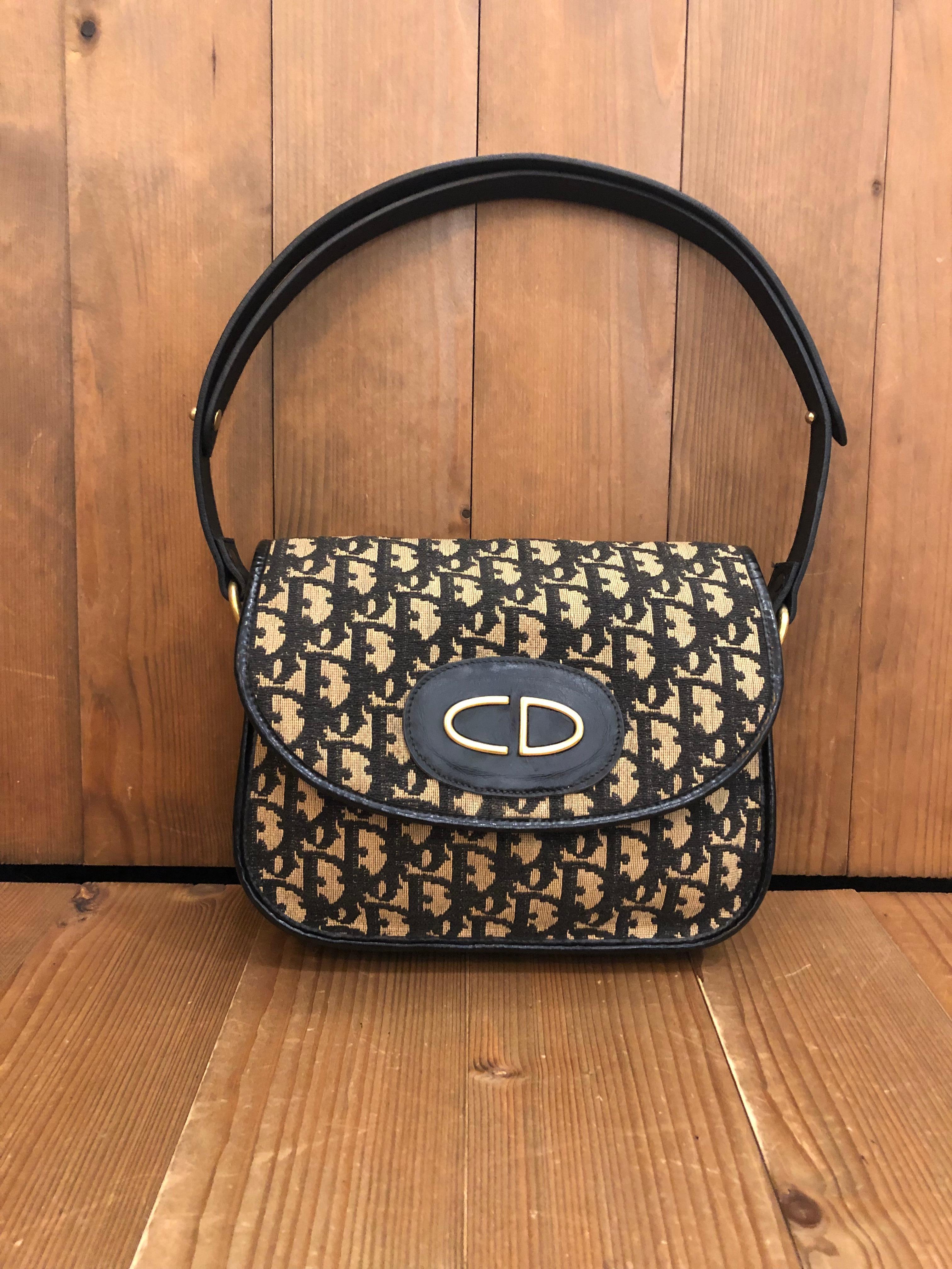 Femenino o masculino Bolso Vintage CHRISTIAN DIOR Negro Trotter Jacquard