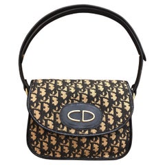 Retro CHRISTIAN DIOR Black Trotter Jacquard Shoulder Bag