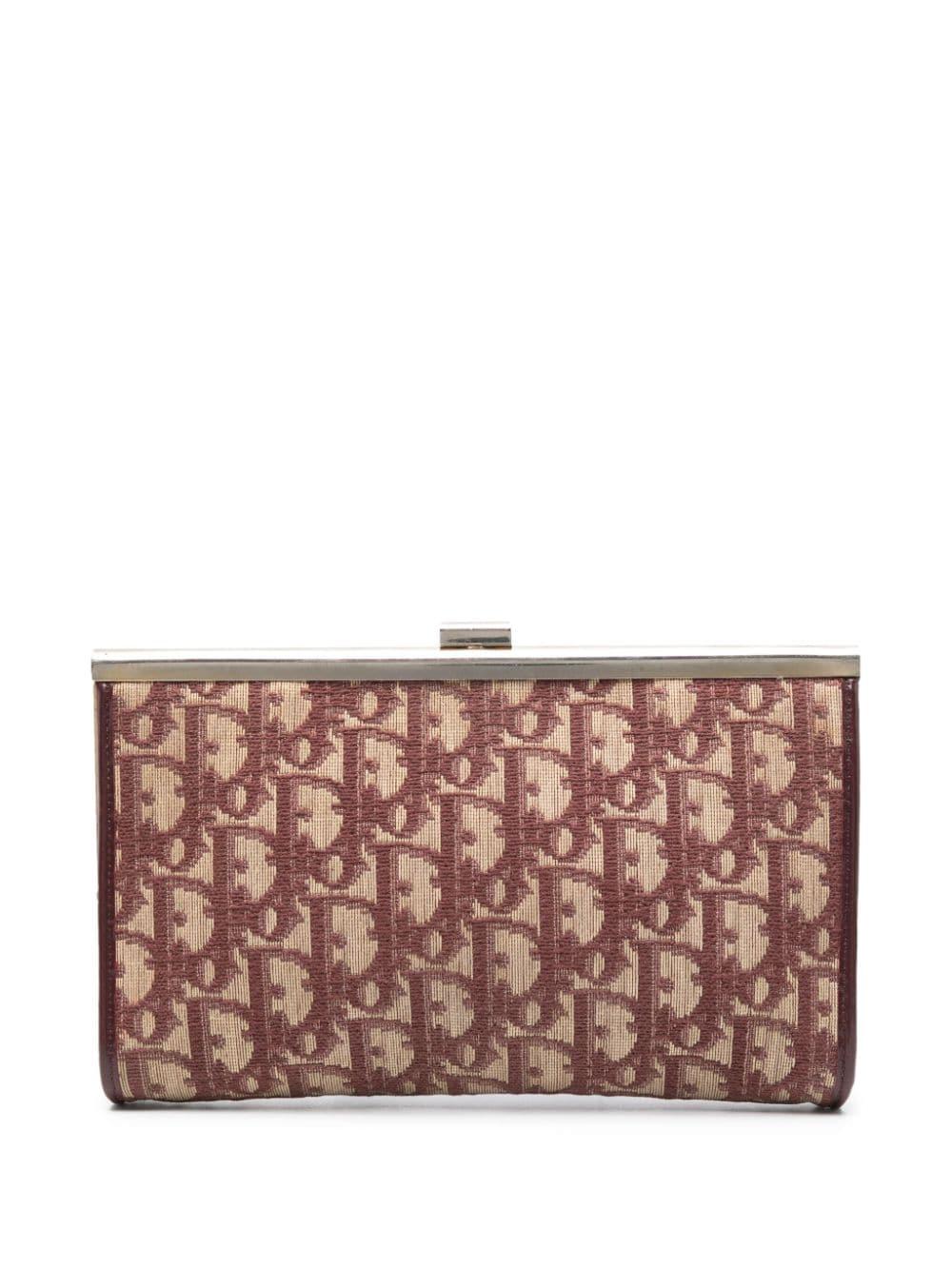 1970s Christian Dior Bordeaux Oblique Clutch Bag For Sale 2