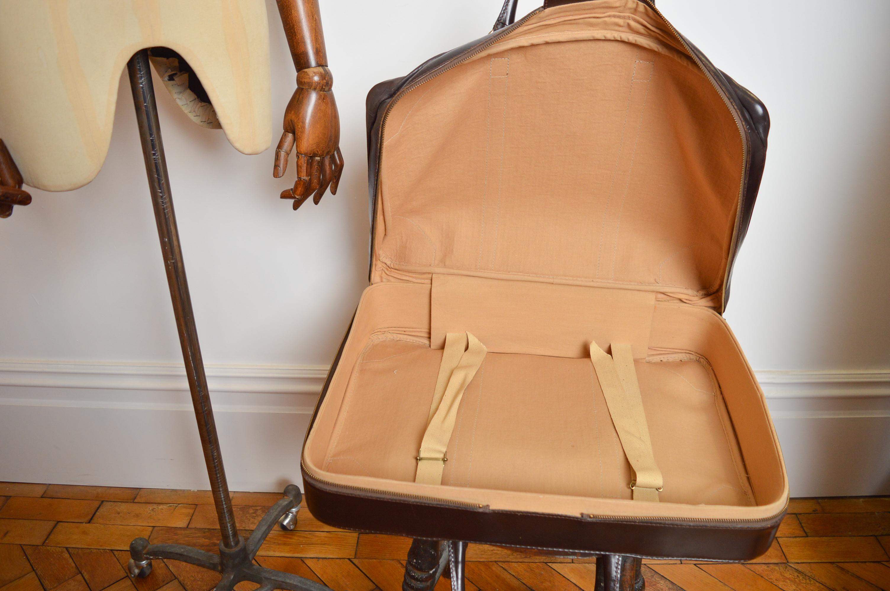 1970's CHRISTIAN DIOR Bolsa Maletas Trotter Monograma Cuero Marrón Lona en venta 9