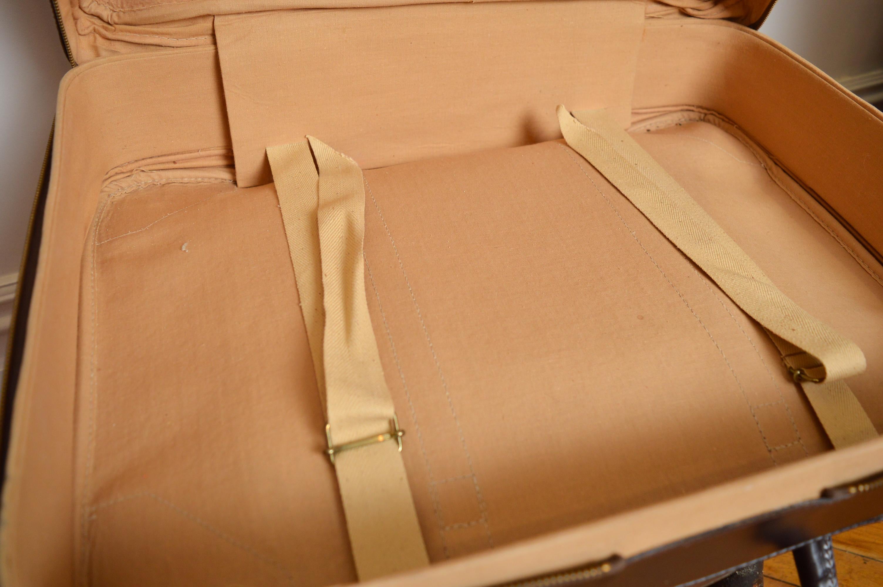1970's CHRISTIAN DIOR Bolsa Maletas Trotter Monograma Cuero Marrón Lona en venta 10