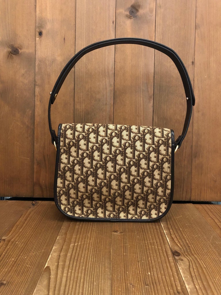 Vintage CHRISTIAN DIOR Brown Trotter Shoulder Bag For Sale at 1stDibs