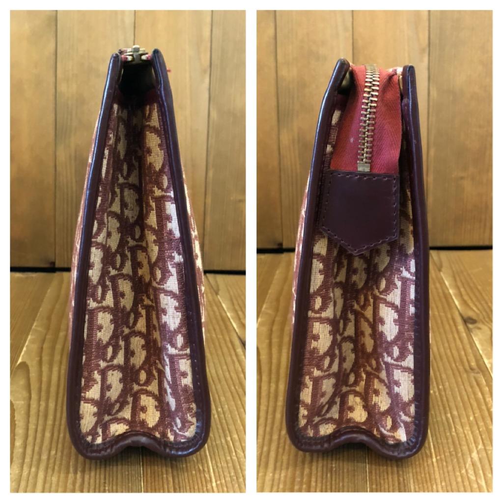 Women's or Men's Vintage CHRISTIAN DIOR Burgundy Trotter Jacquard Clutch Bag (Large)