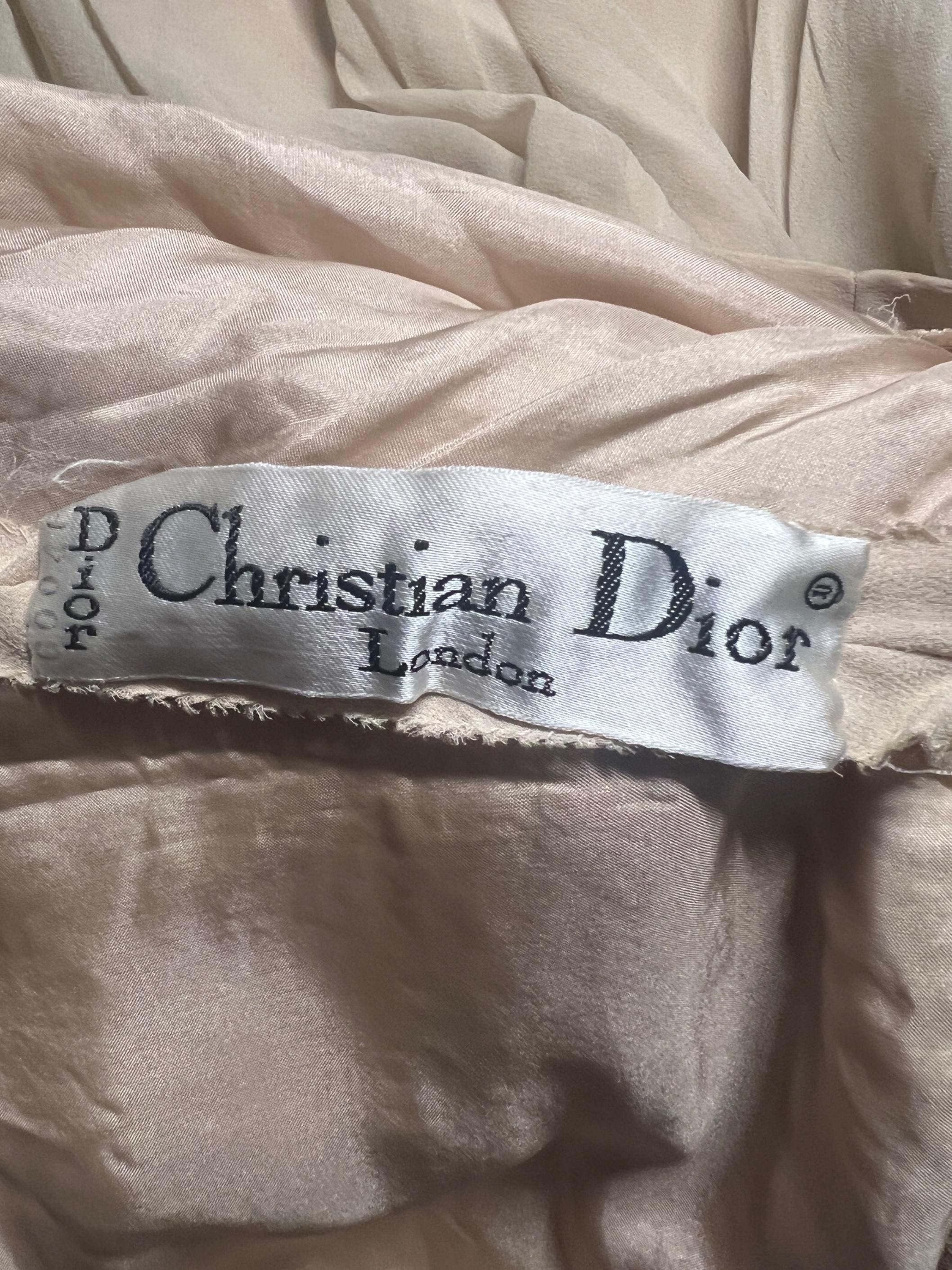 De las mujeres Vestido midi de seda con lentejuelas de color caramelo de Christian Dior de los años 70 en venta