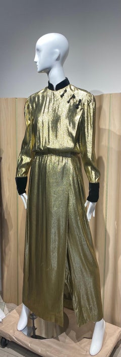 1970s Christian Dior Gold Dress by Marc Bohan