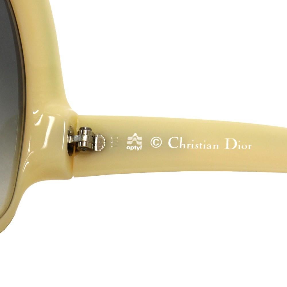 1970s Christian Dior Ivory, Green and Orange Oval Sunglasses In Excellent Condition In Lugo (RA), IT