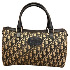 1970s CHRISTIAN DIOR Navy Trotter Boston Bag 30