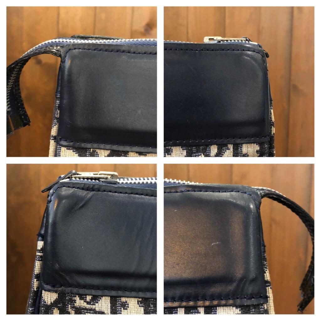 1970s CHRISTIAN DIOR Navy Trotter Jacquard Boston Bag 40 1