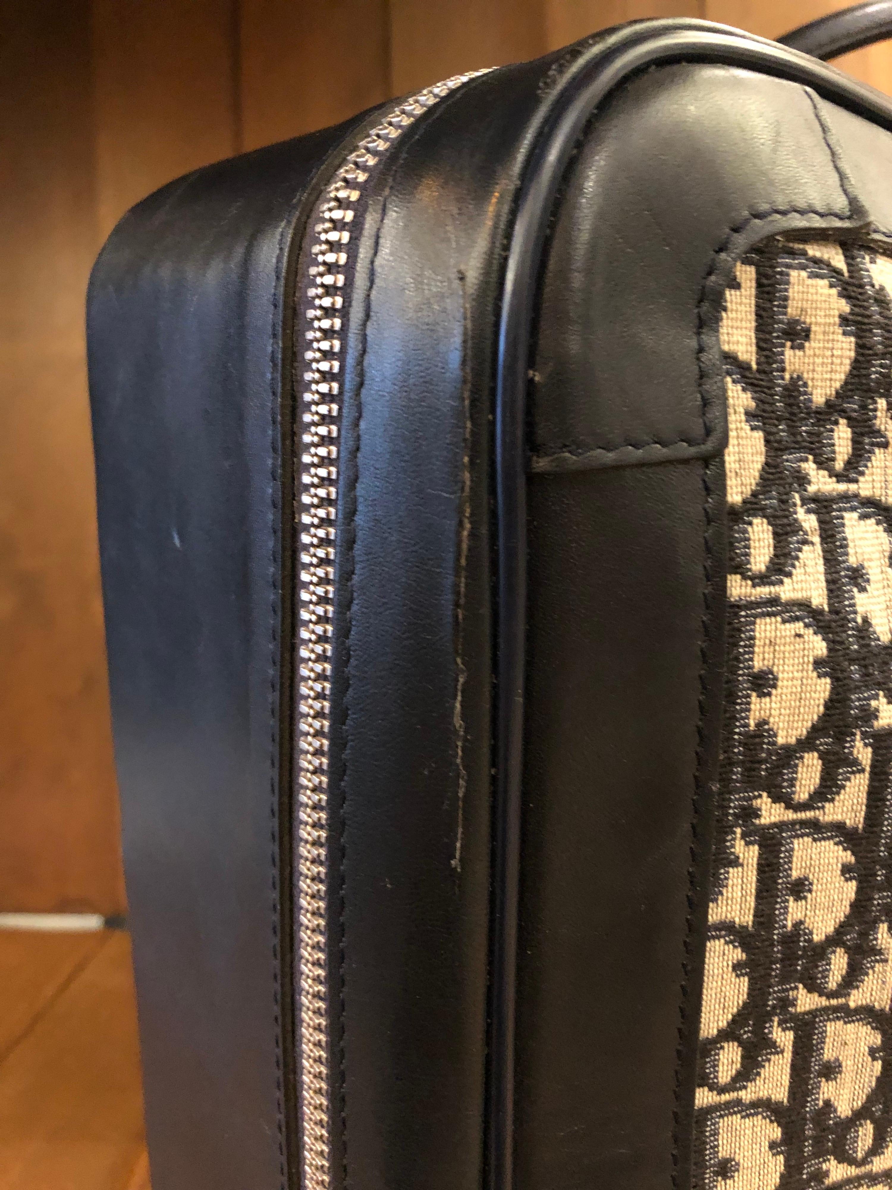 1970er Christian Dior Marineblauer Trotter-Jacquard-Anzug mit weicher Seite Größe 50 8