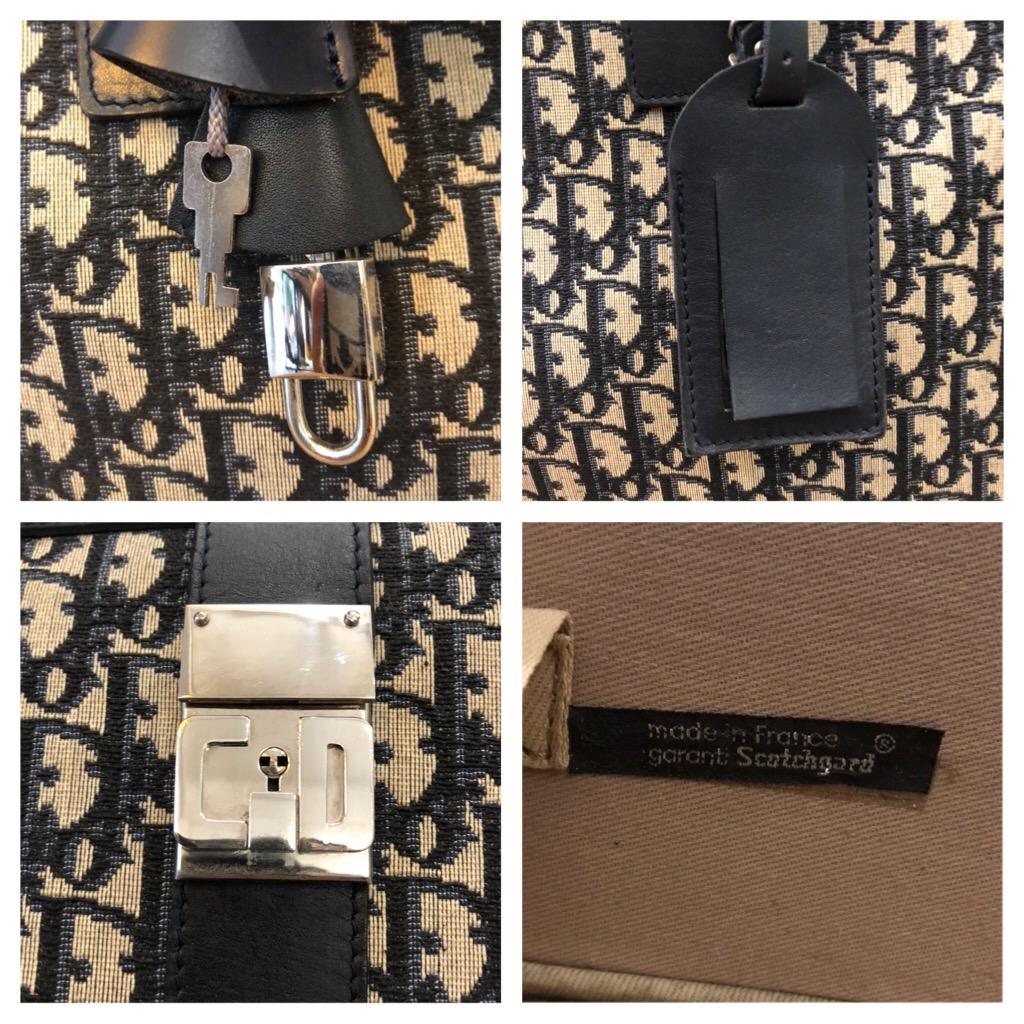 1970er Christian Dior Marineblauer Trotter-Jacquard-Anzug mit weicher Seite Größe 50 2