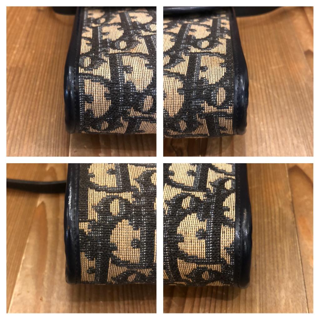 1970s CHRISTIAN DIOR Navy Trotter Jacquard Two-Way Crossbody Clutch Bag In Fair Condition In Bangkok, TH