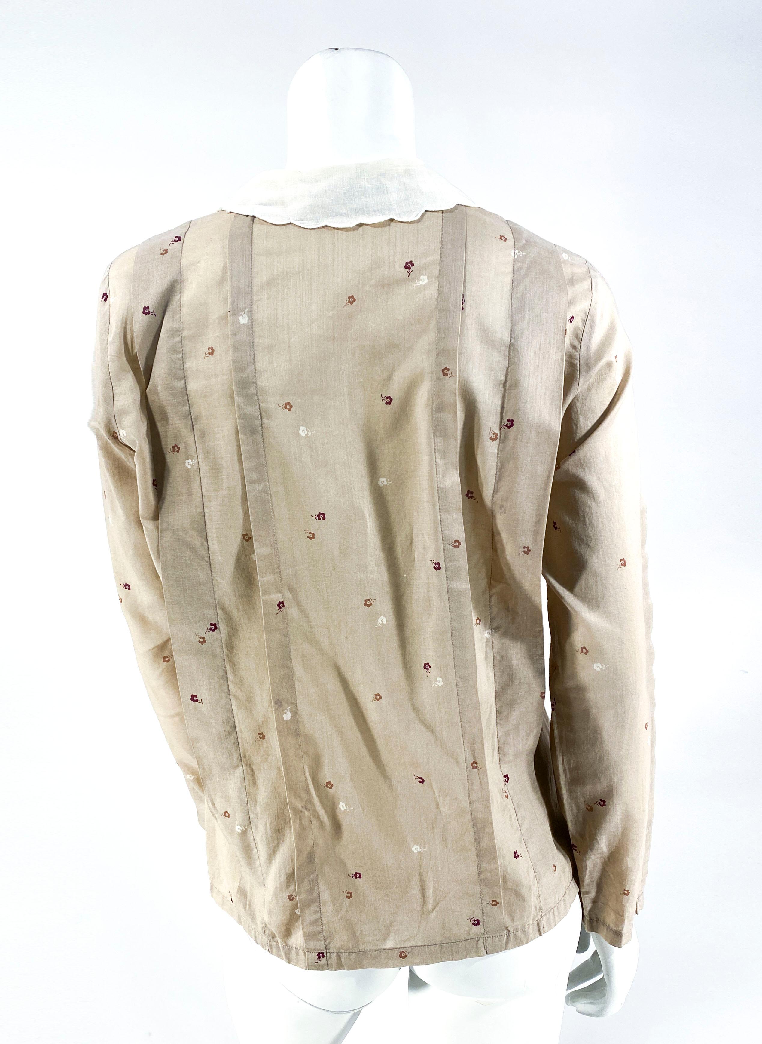 1970s Christian Dior Printed Cotton Blouse In Good Condition In San Francisco, CA