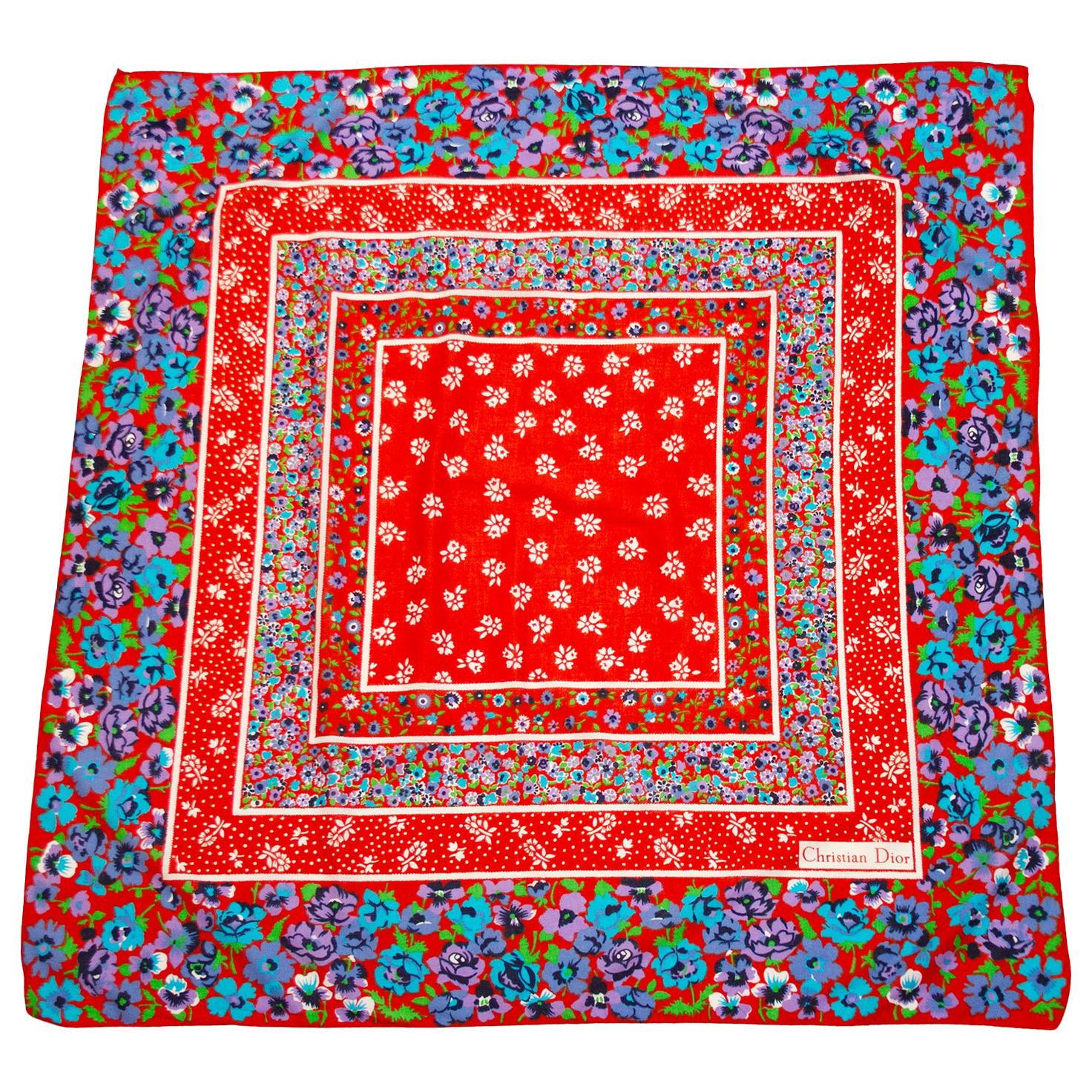 1980s Christian Dior Logo Red Monogram Print Scarf at 1stDibs red dior print, dior monogram