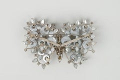 1970s Christian Dior Silver Butterfly Brooch with Rhinestones