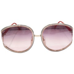 Dreifarbige Sonnenbrille von Christian Dior aus den 1970er Jahren mit Rahmen