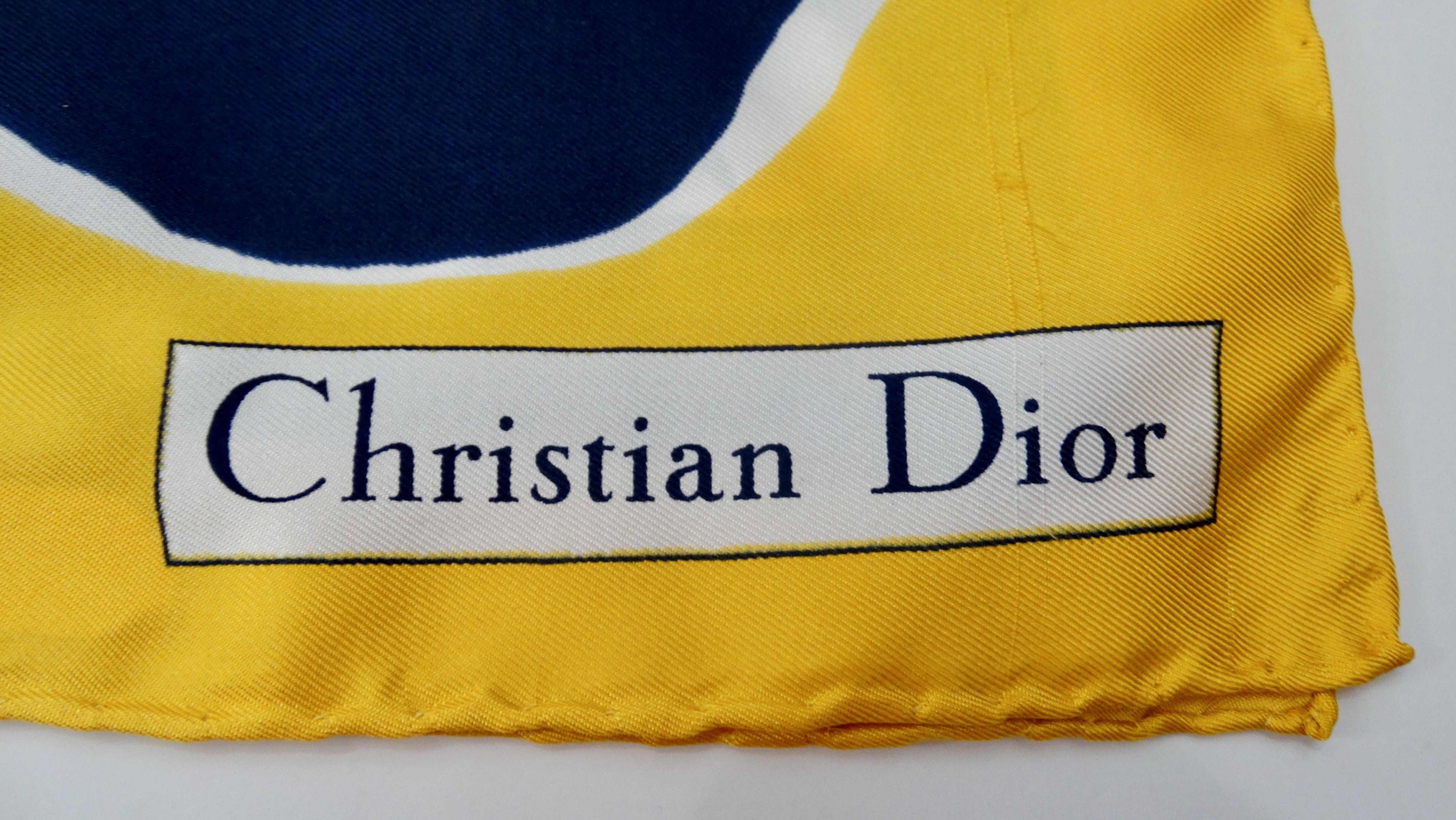 Women's or Men's Christian Dior 1970s Watercolor Motif Scarf 