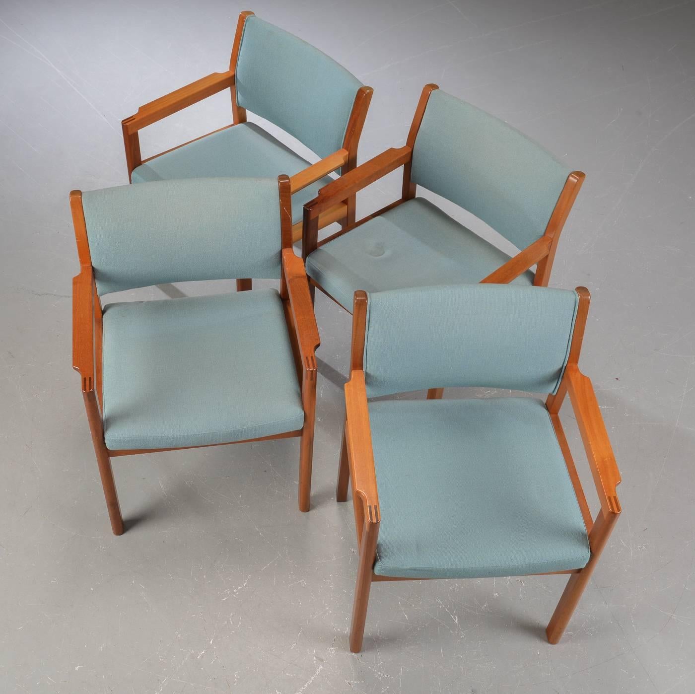 Scandinavian Modern 1970s Christian Hvidt Set of Four Armchairs in Mahogany - Choice of Upholstery For Sale